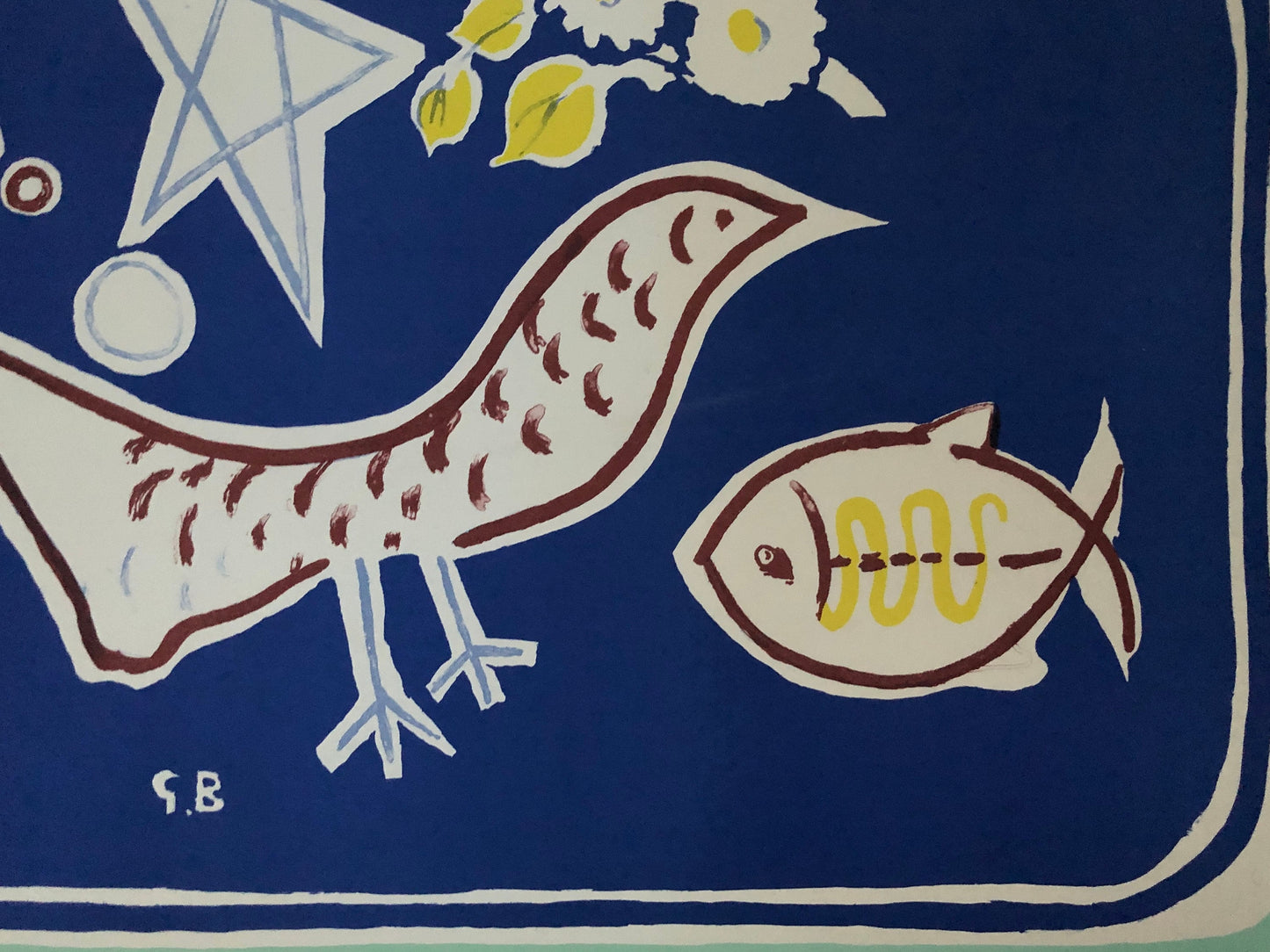 The Bird. An Original Lithograph by George Braque. Published by School Prints Ltd in 1949. Size: 498 x 762 cms.