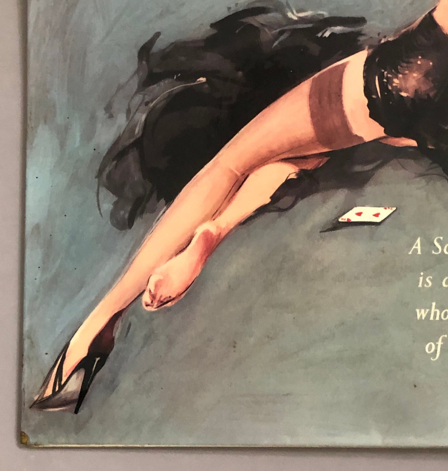 An Original Tin Advertisement For Schweppes Tonic Water. Genuine Vintage Glamour. From the 1950’s. Size: 34 .5 x 29.5 cms.