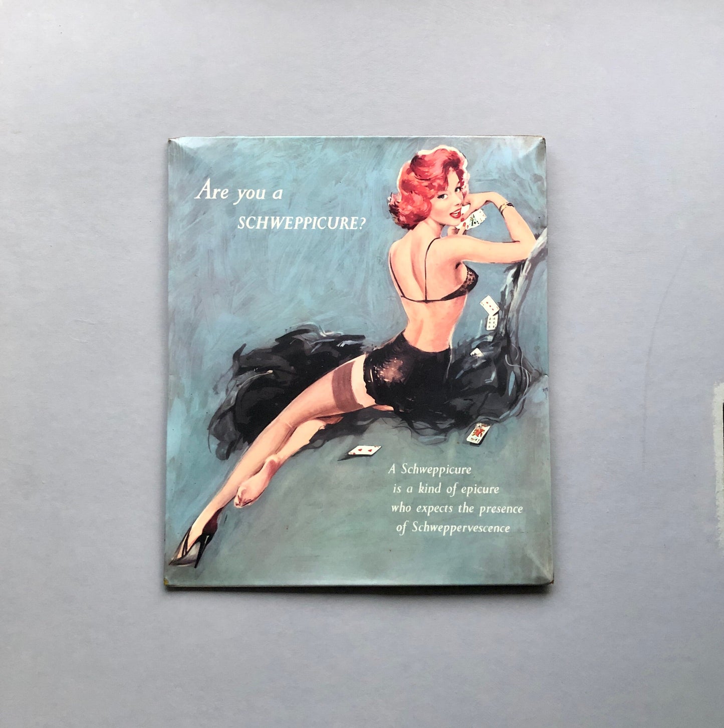 An Original Tin Advertisement For Schweppes Tonic Water. Genuine Vintage Glamour. From the 1950’s. Size: 34 .5 x 29.5 cms.