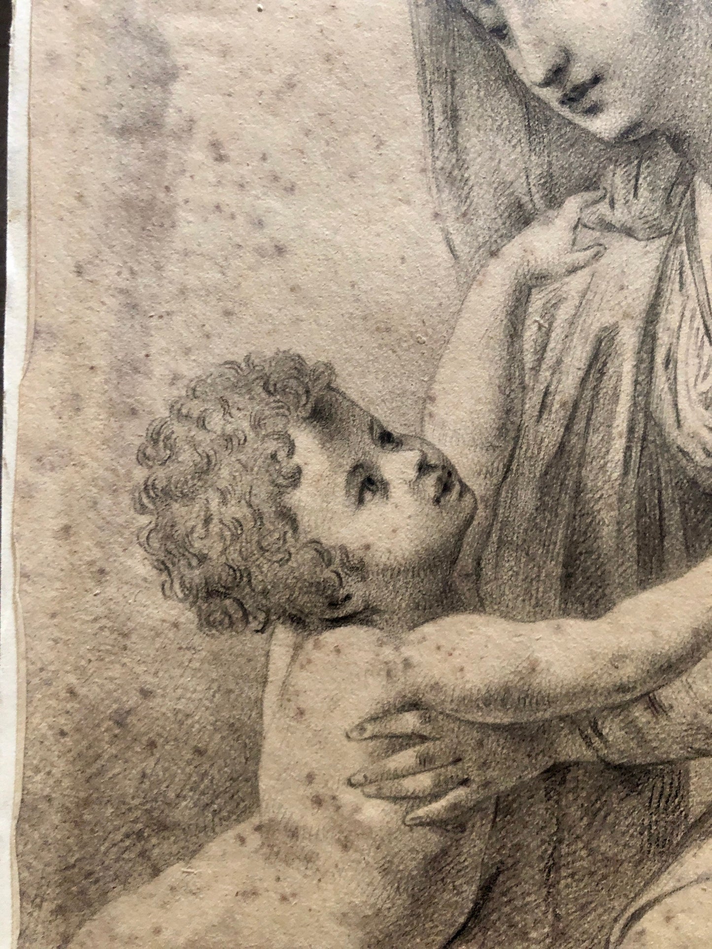 The Madonna and Child. An 18th Century Pencil Drawing. Size: 23.5 x 19.5 cms.