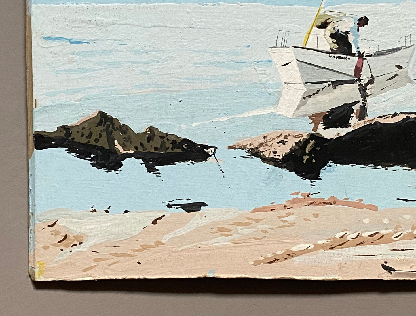 Brant Point Nantucket. An Original Artwork by John Austin (1918-2000). Egg Tempura. Possibly 1970’s. Signed by the artist. 22.5 x 38 cms.