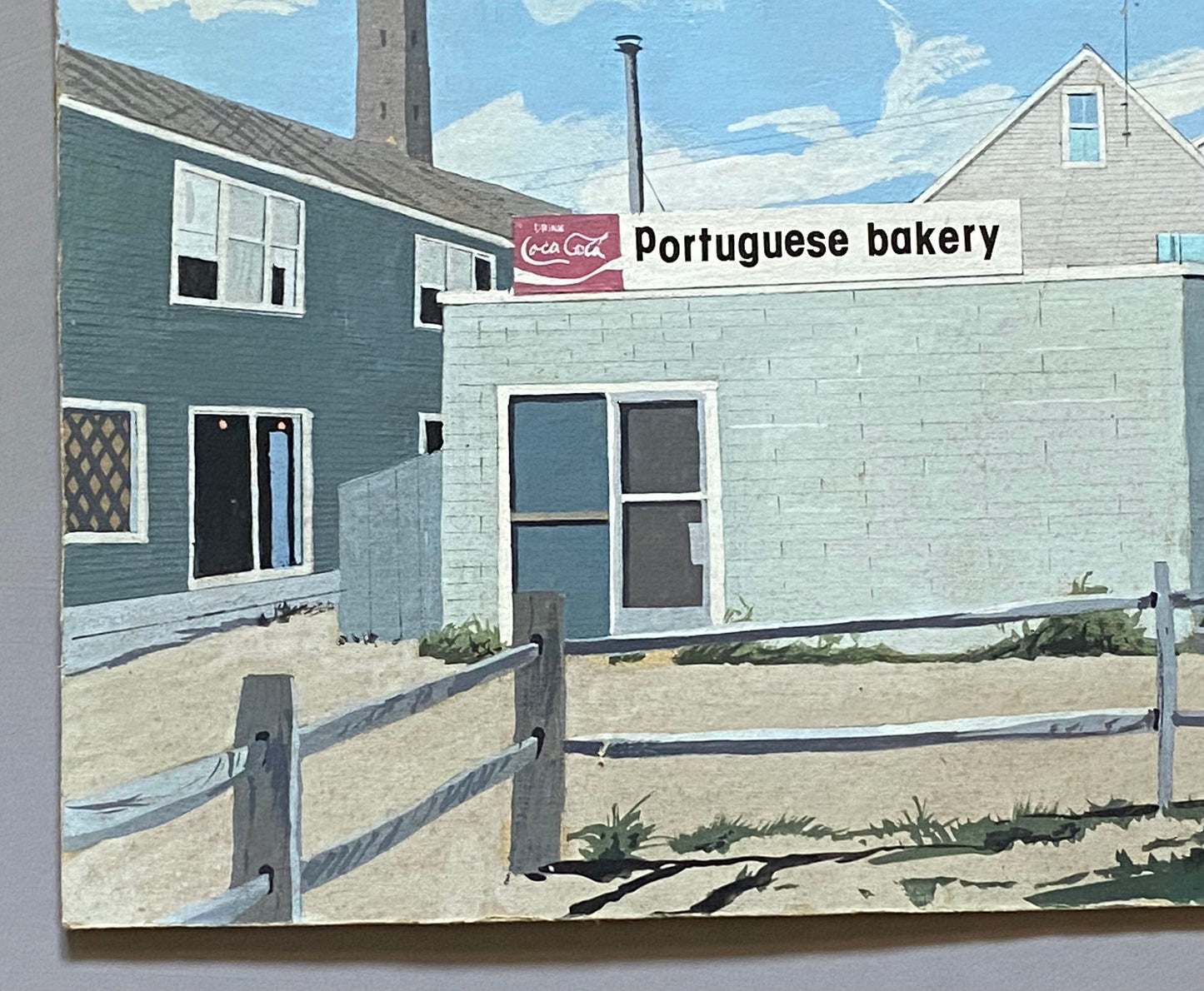 P-Town Scene. Providence, Rhode Island. An Original Artwork by John Austin (1918-2000). Egg Tempura. 1970’s. Signed. 36.5 x 26.5 cms.