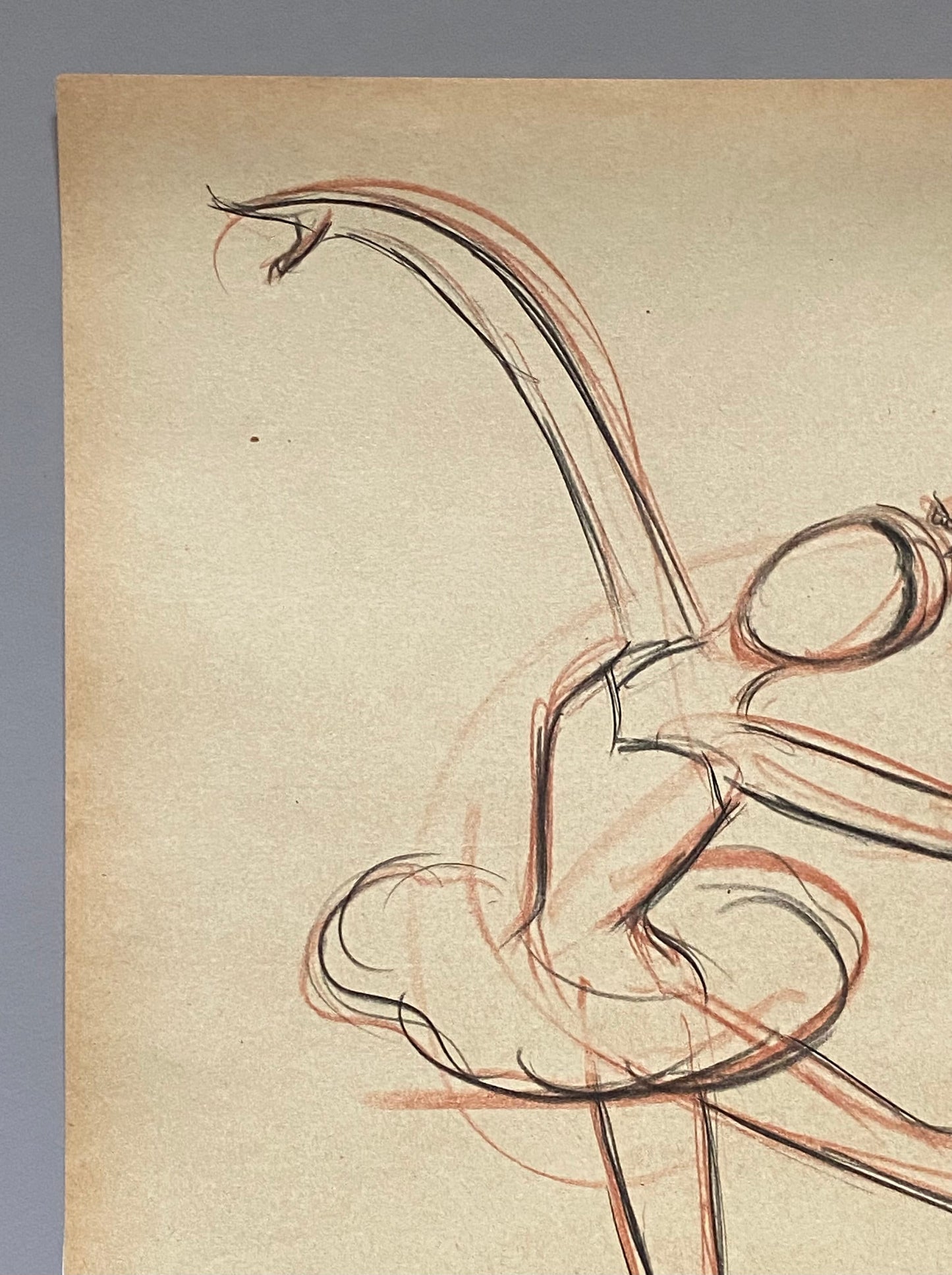An Original Drawing of Dancer Harriet Toby in L’Oiseau Bleu by Jean Target. 1940’s. Crayon on Paper. 37 x 27.5 cms.