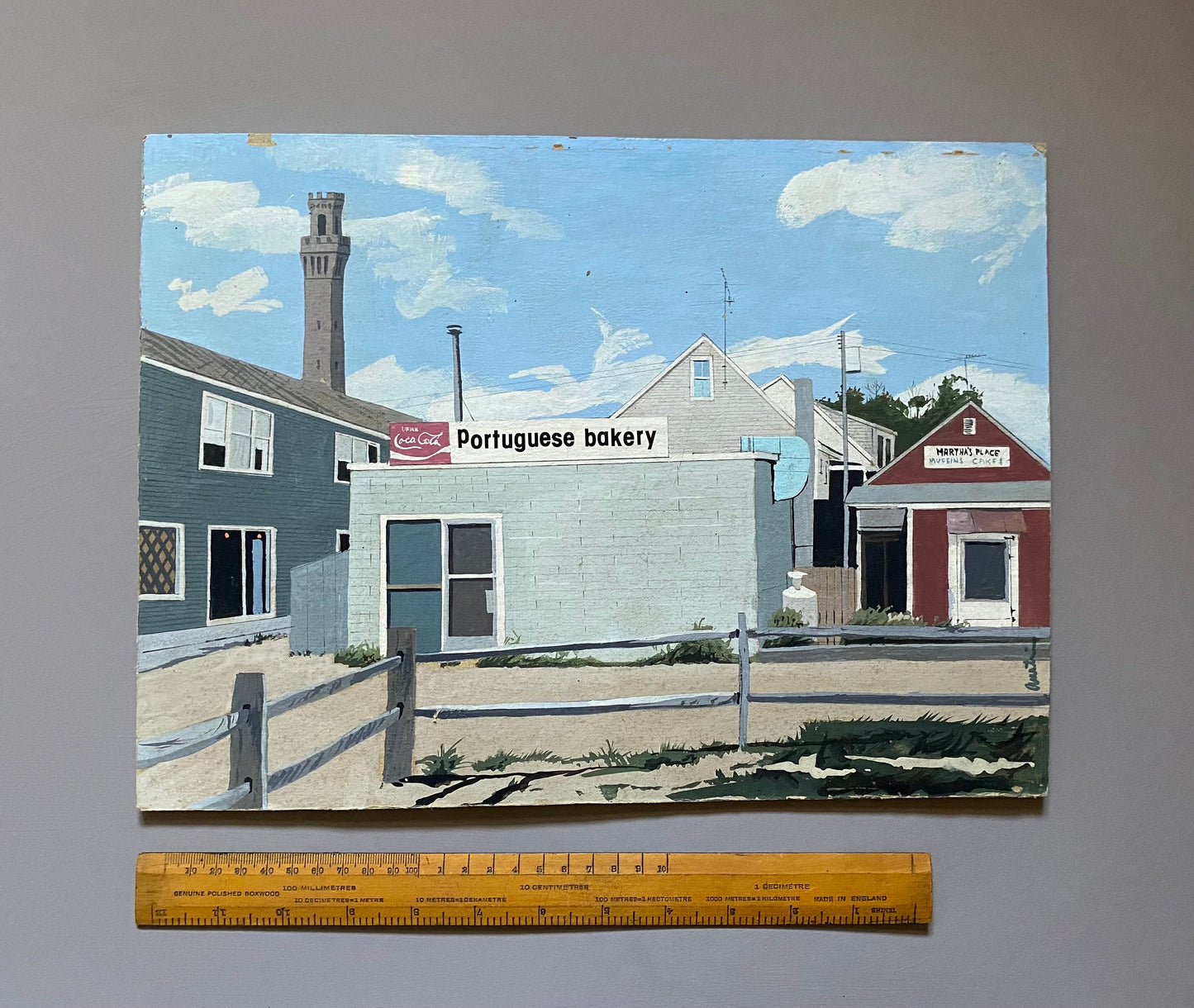 P-Town Scene. Providence, Rhode Island. An Original Artwork by John Austin (1918-2000). Egg Tempura. 1970’s. Signed. 36.5 x 26.5 cms.