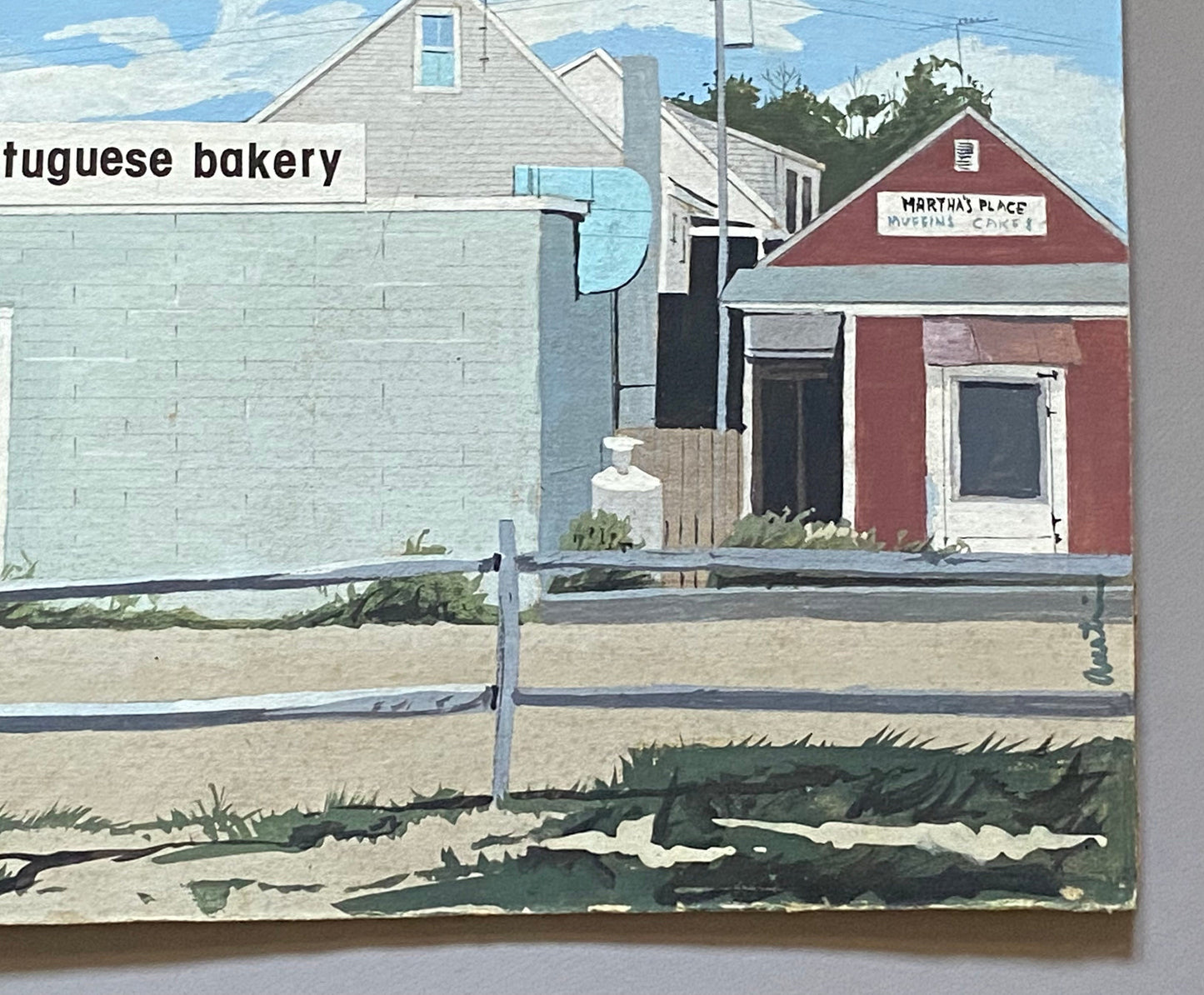 P-Town Scene. Providence, Rhode Island. An Original Artwork by John Austin (1918-2000). Egg Tempura. 1970’s. Signed. 36.5 x 26.5 cms.