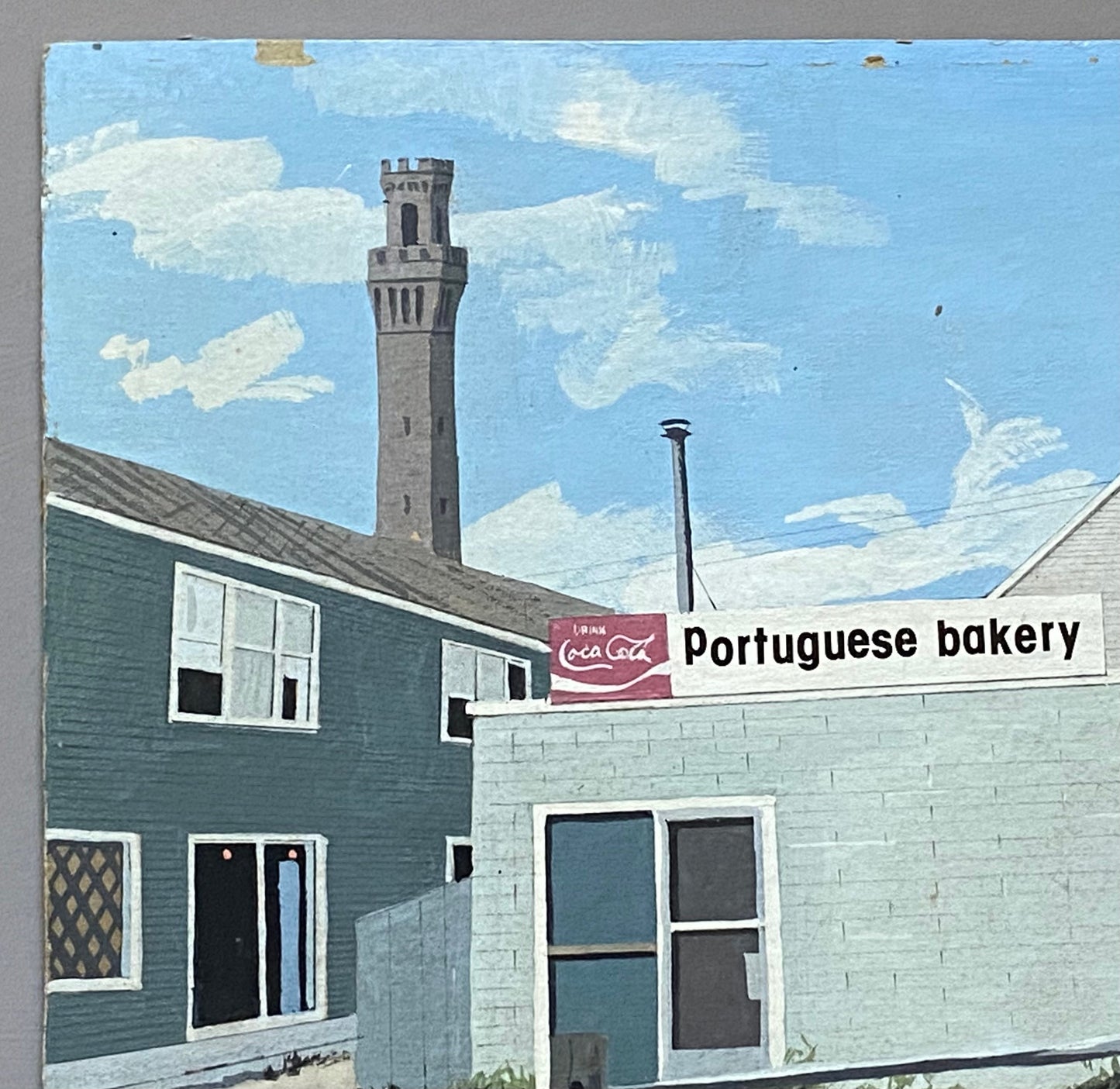 P-Town Scene. Providence, Rhode Island. An Original Artwork by John Austin (1918-2000). Egg Tempura. 1970’s. Signed. 36.5 x 26.5 cms.