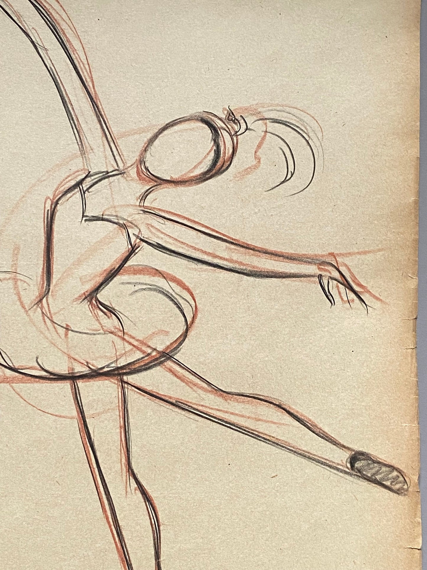 An Original Drawing of Dancer Harriet Toby in L’Oiseau Bleu by Jean Target. 1940’s. Crayon on Paper. 37 x 27.5 cms.