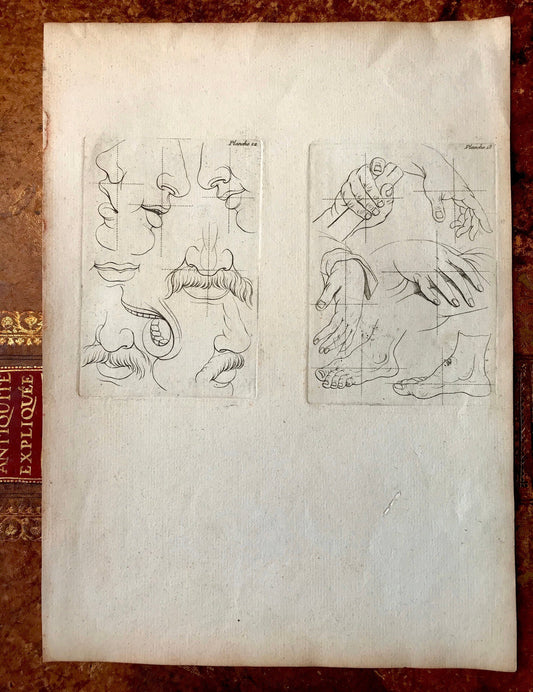 An Engraving from the ‘Nouvelle Methode Pour Apprendre a Dessiner Sans Maitre”. French. 1740. Size 29 x23 cms