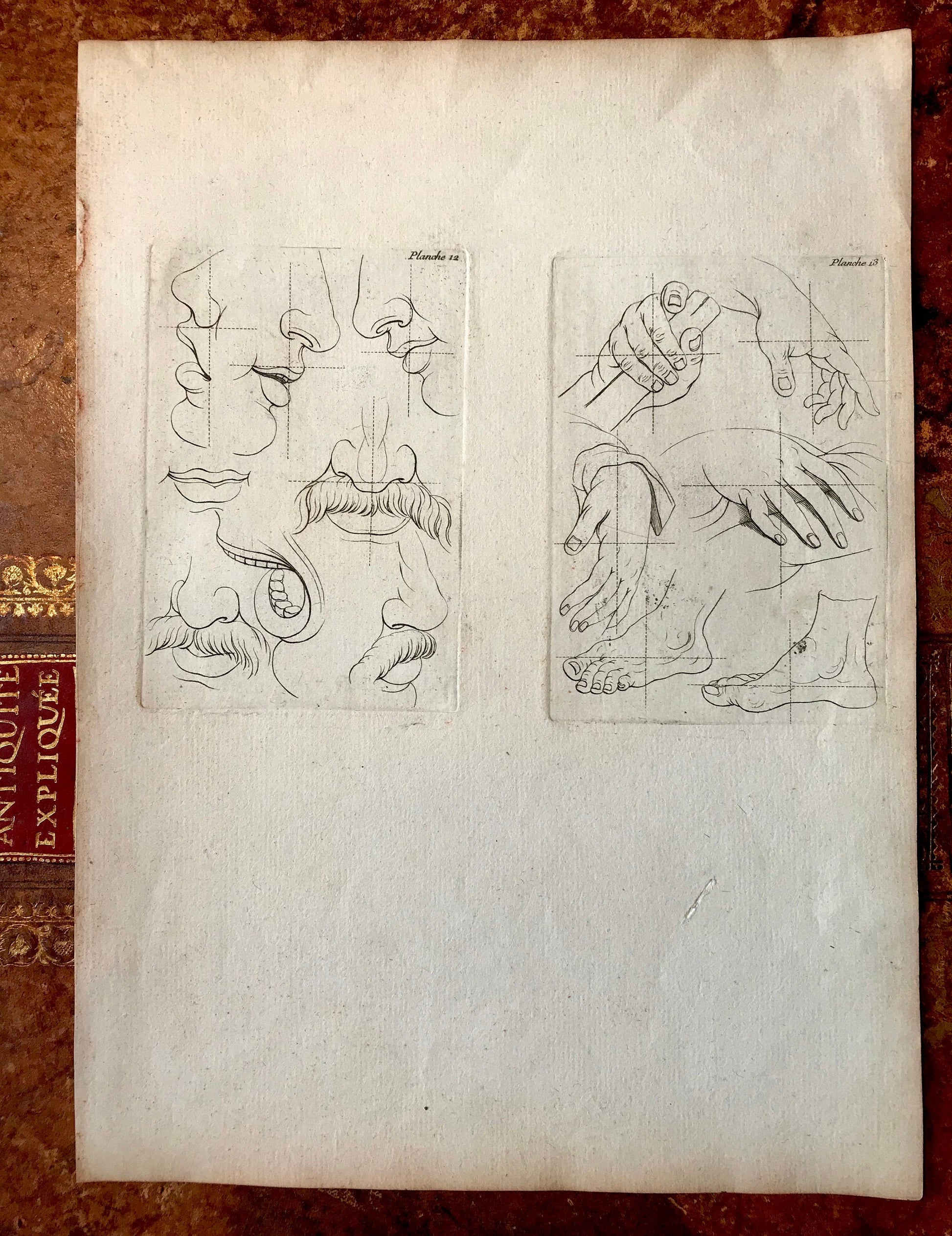 An Engraving from the ‘Nouvelle Methode Pour Apprendre a Dessiner Sans Maitre”. French. 1740. Size 29 x23 cms