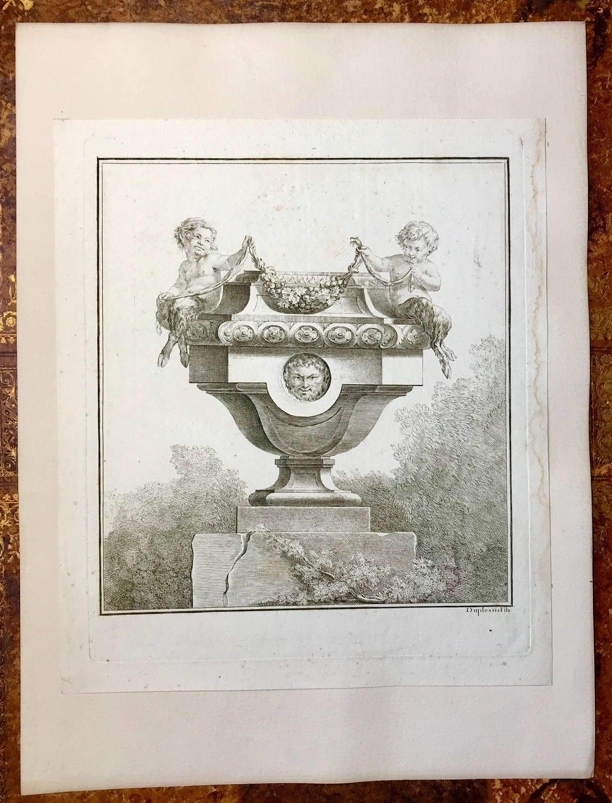 Five antique Engravings. Designs for Vases. Designed by Jean-Claude Duplessis. French. Late 18th Century. Size: 29.5 x 25 cms.