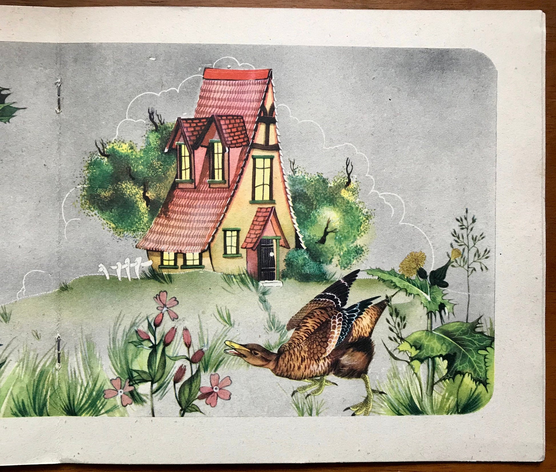 An Original Illustration From ‘The Twins at The Farm’, a child’s picture book published by Dean dated 1953. Large: 59 x 28 cms.