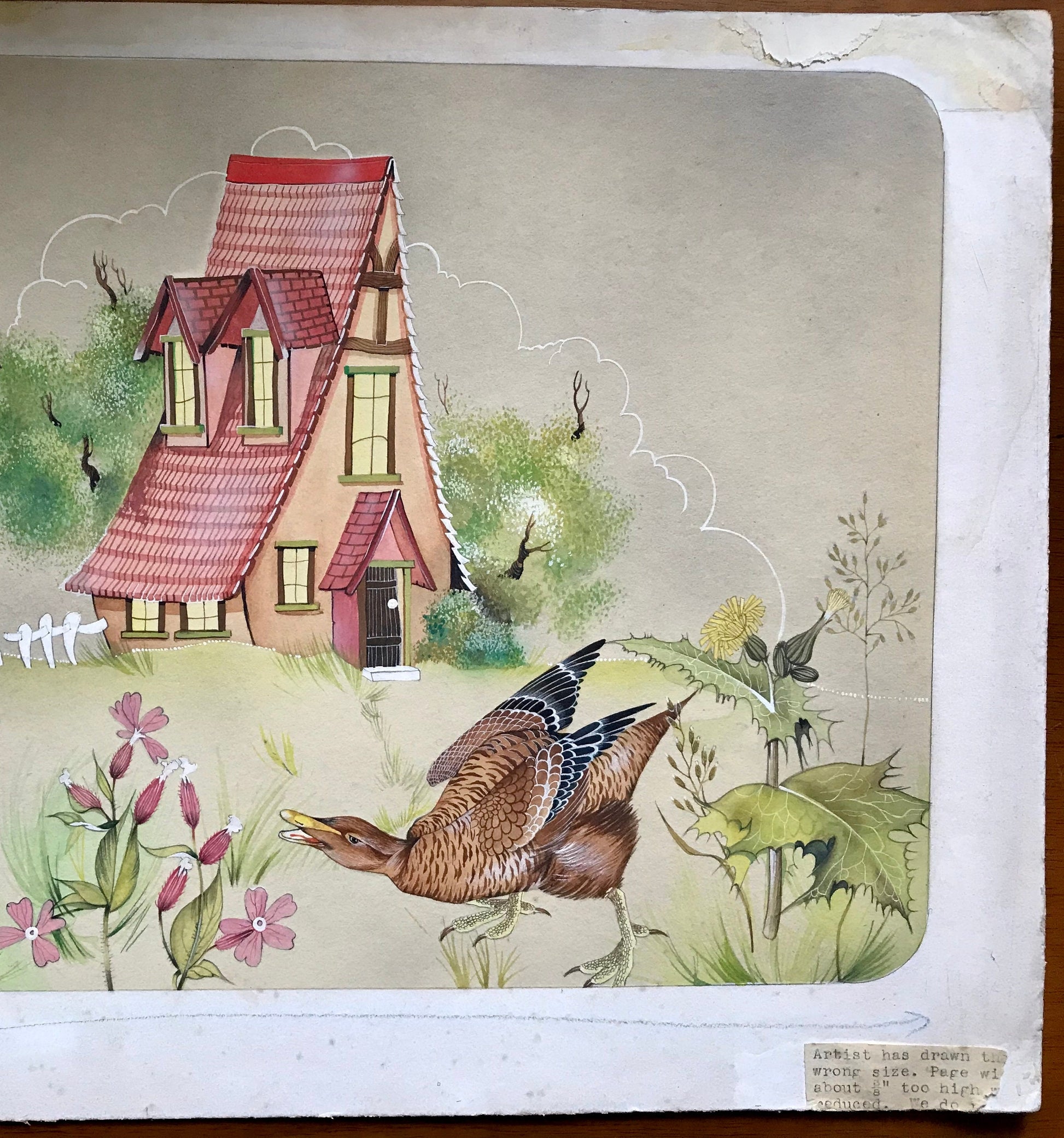 An Original Illustration From ‘The Twins at The Farm’, a child’s picture book published by Dean dated 1953. Large: 59 x 28 cms.