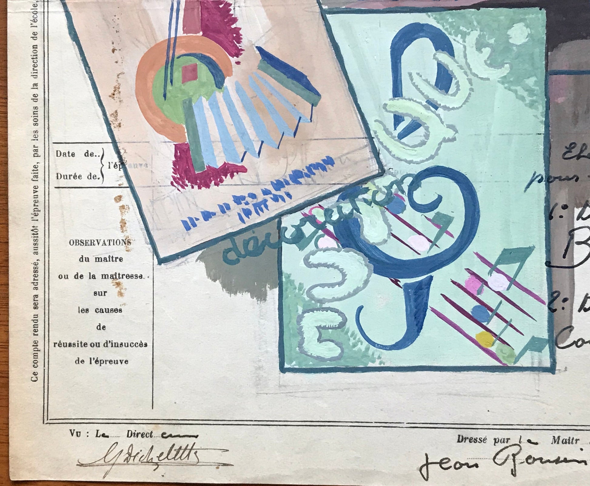 An original artwork. An Examination Piece from a Parisian Art School. Dated 1937. Size: 27 x 21 cms.