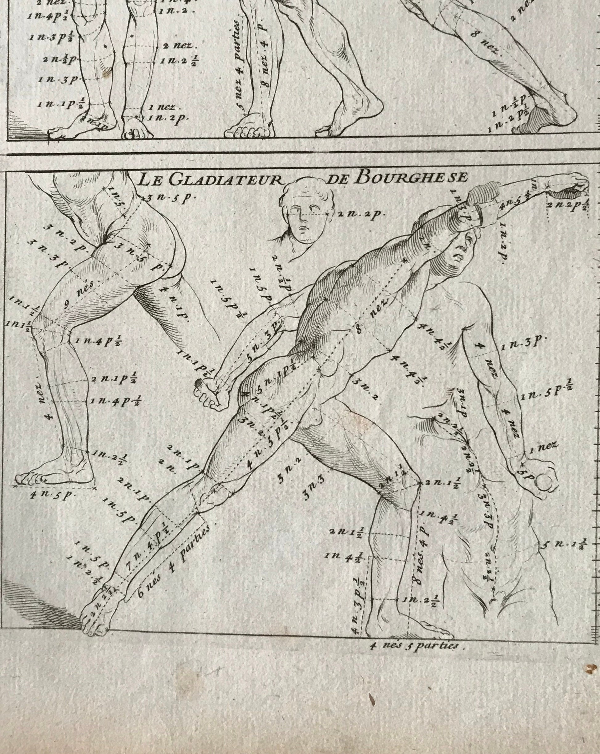 An Original Engraving from The ‘Nouvelle Methode Pour Apprendre a Dessiner Sans Maitre”. French. 1740. Size 29 x23 cms