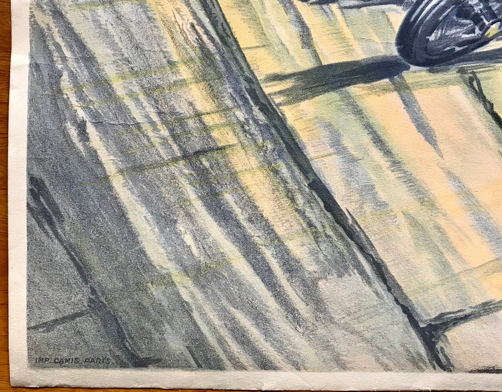 Record du monde de l’heure. Grand prix d’Amerique. Grand Prix de l’ACF 1912 et 1913 sur Peugeot. Original Lithograph by A Boswall. 1913.