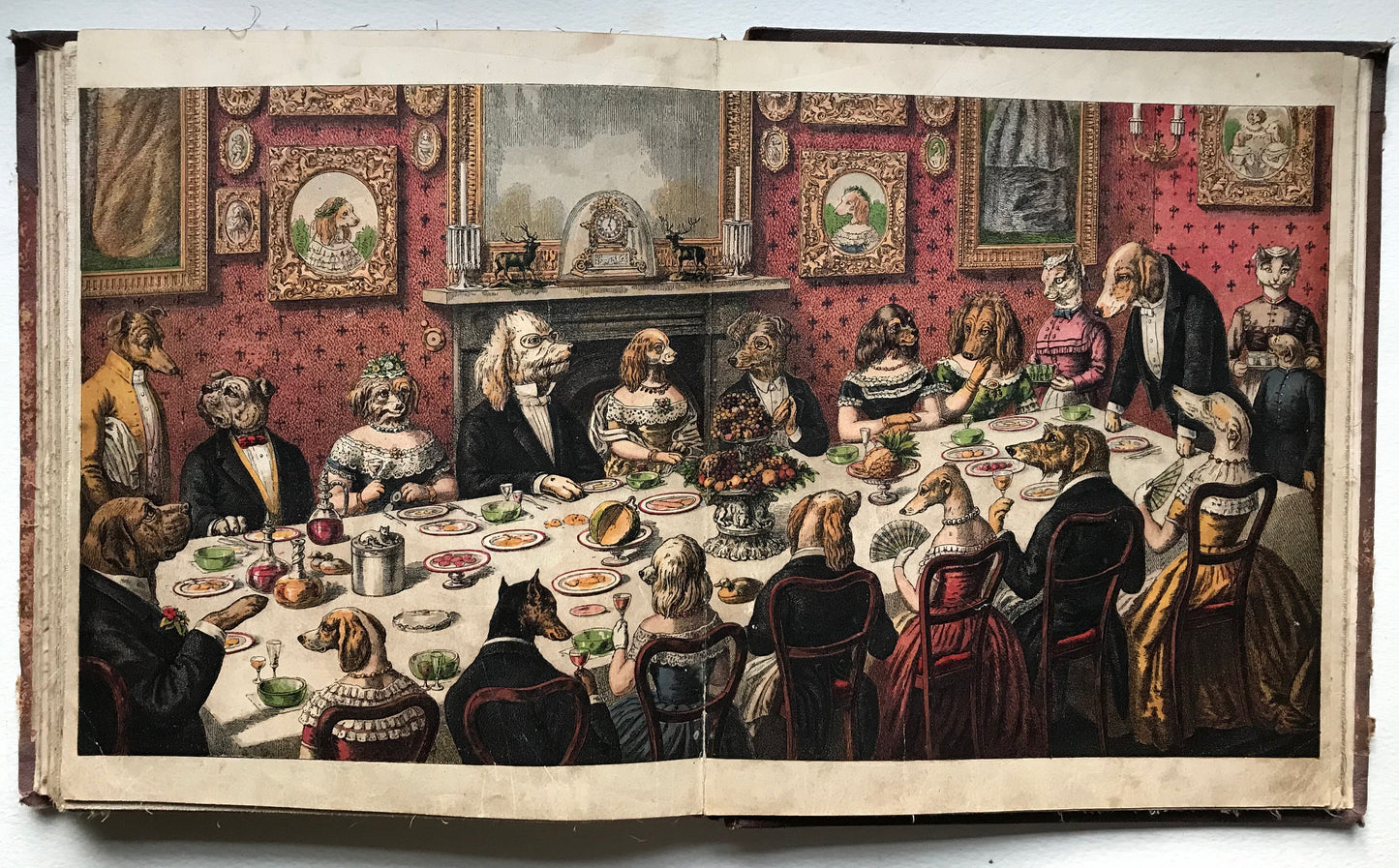 The Dogs’ Dinner Party, The White Cat, The Little Dog Trusty and My Mother. Published by George Routledge in 1870. 27 x 23 cms.