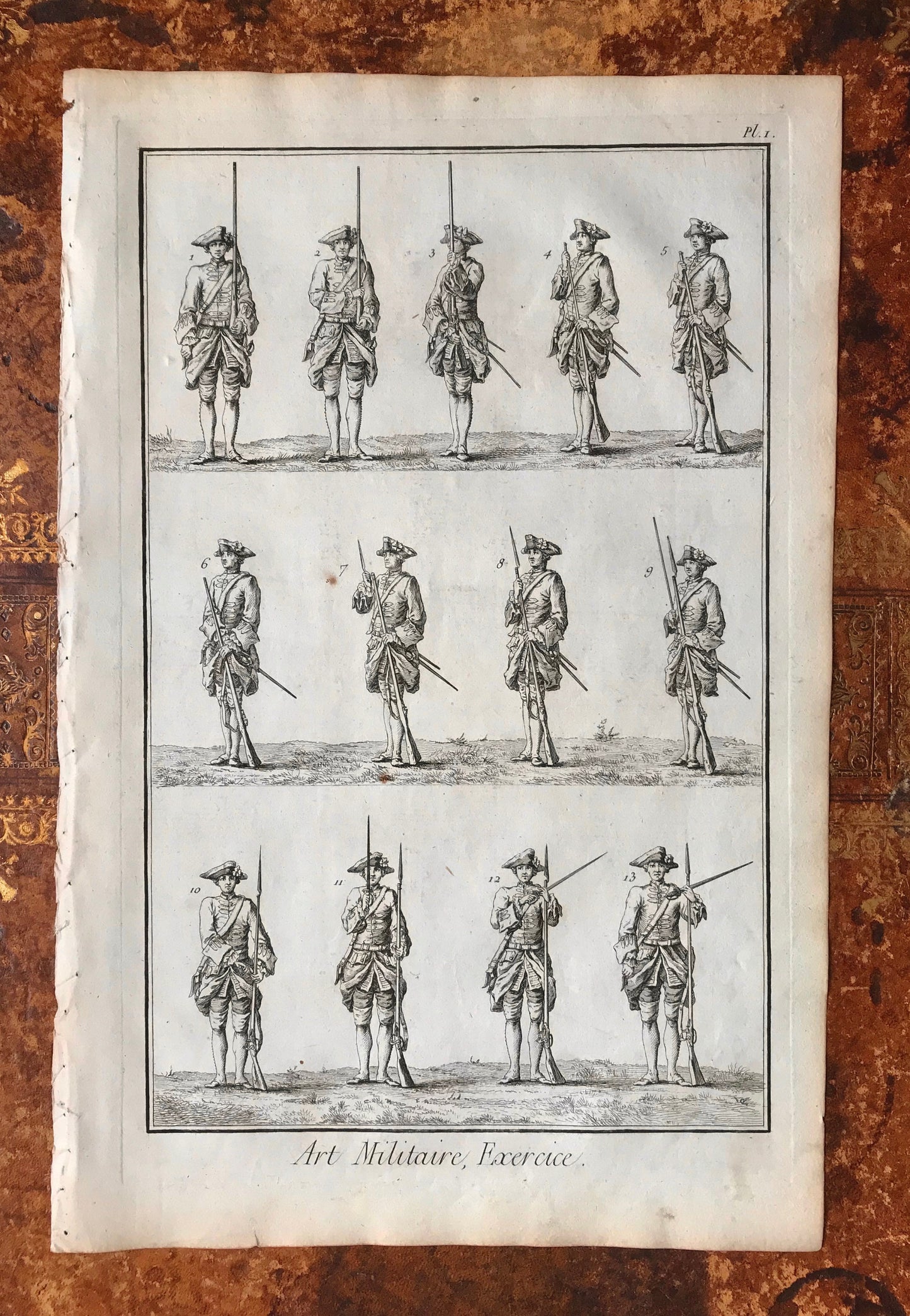 Art Militaire. 38 Original Engraved Plates Illustrating the Military Arts and Fortifications. Dated 1762. From the Recuil de Planche.