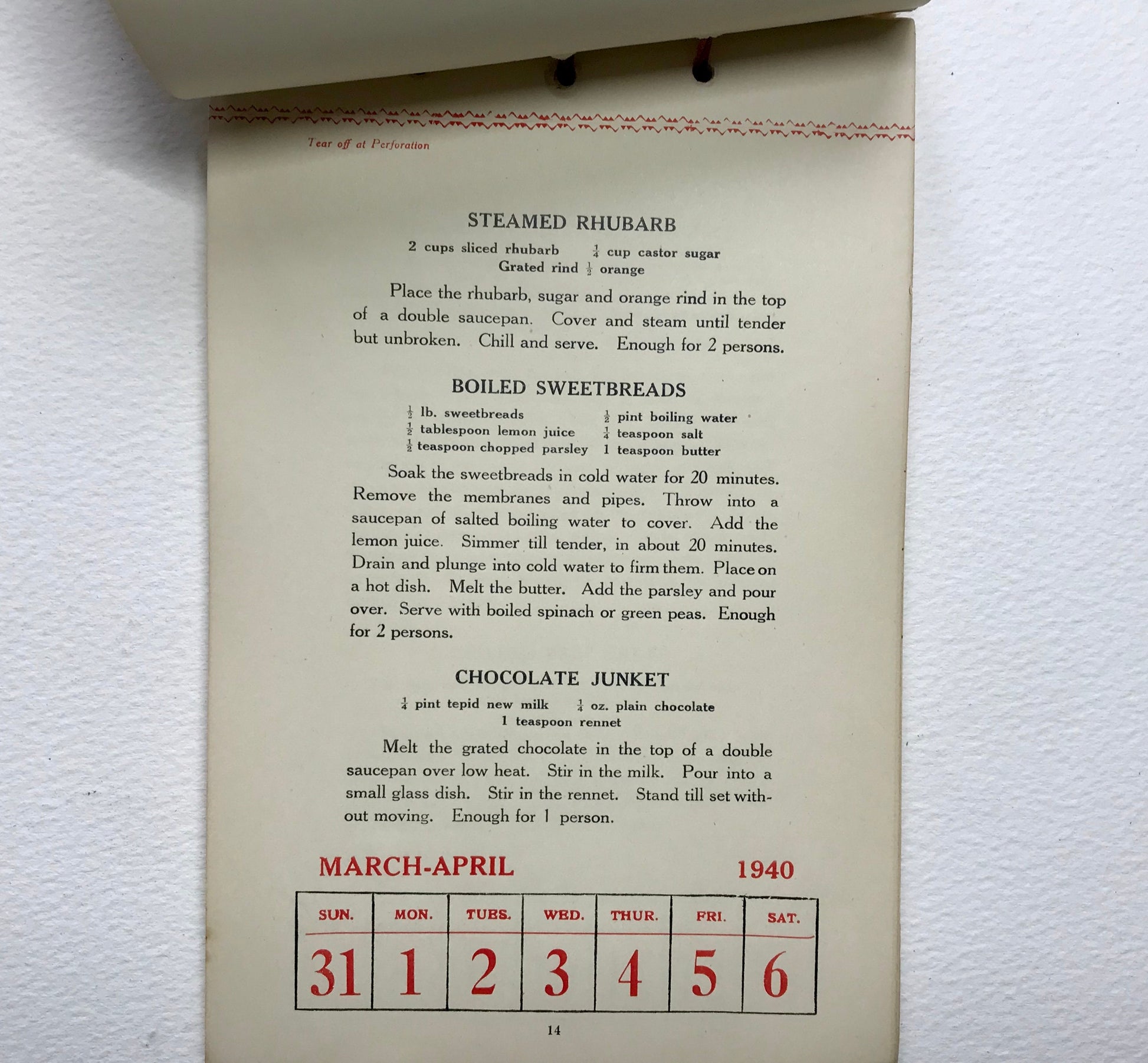 Slim While You Eat! A Calendar with over 100 Recipes. By Elizabeth Craig. Published by G. Delgado Ltd in 1940. 21 x 14 cms. A rare book.