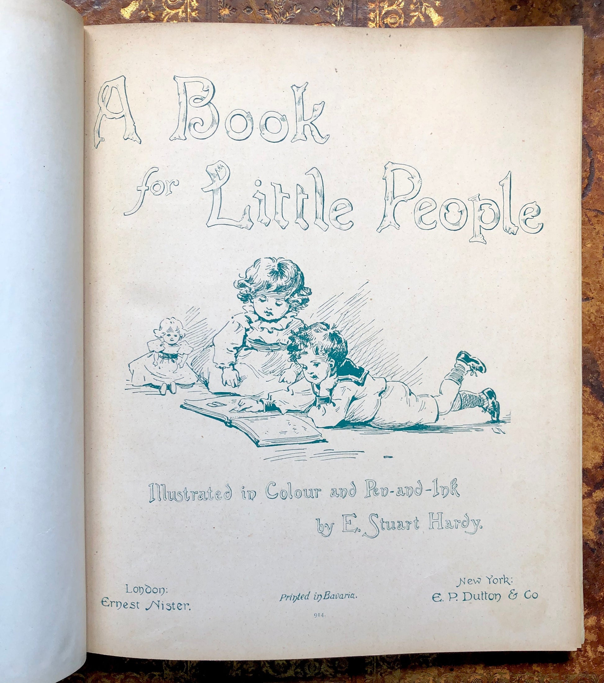 A Book For Little People. Nursery Rhymes and Pictures. Published by Ernest Nister. With 16 Full Page Colour Illustrations. 28 x 24 cms.