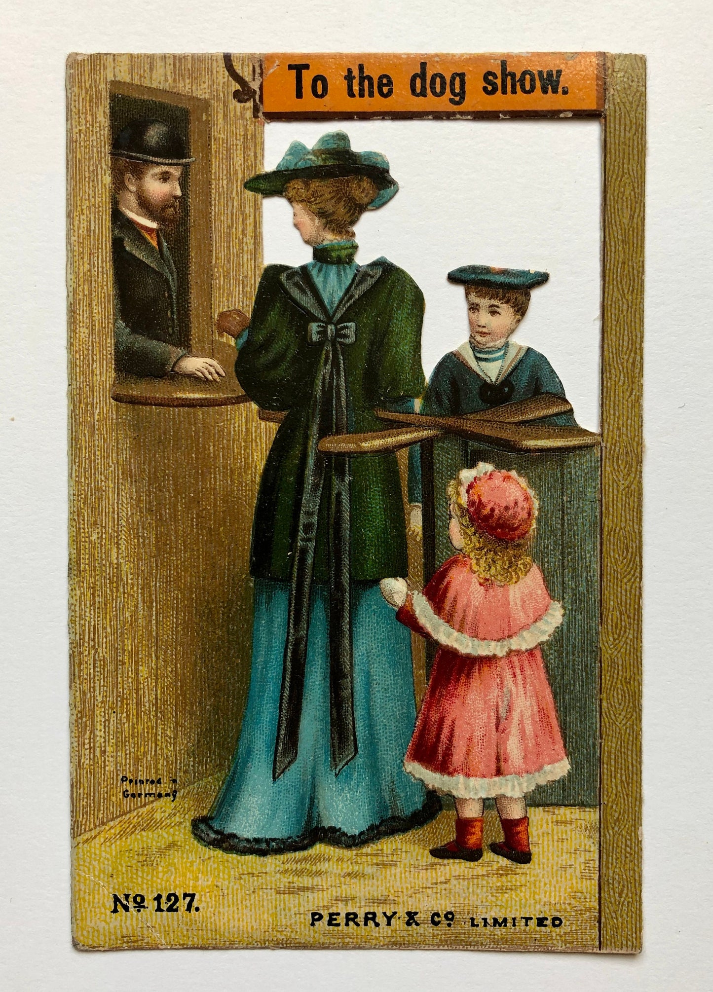 A set of Six Victorian Scraps by Perry & Co. Limited. The Dog Show. Size: 11.7 x 7.5 cms