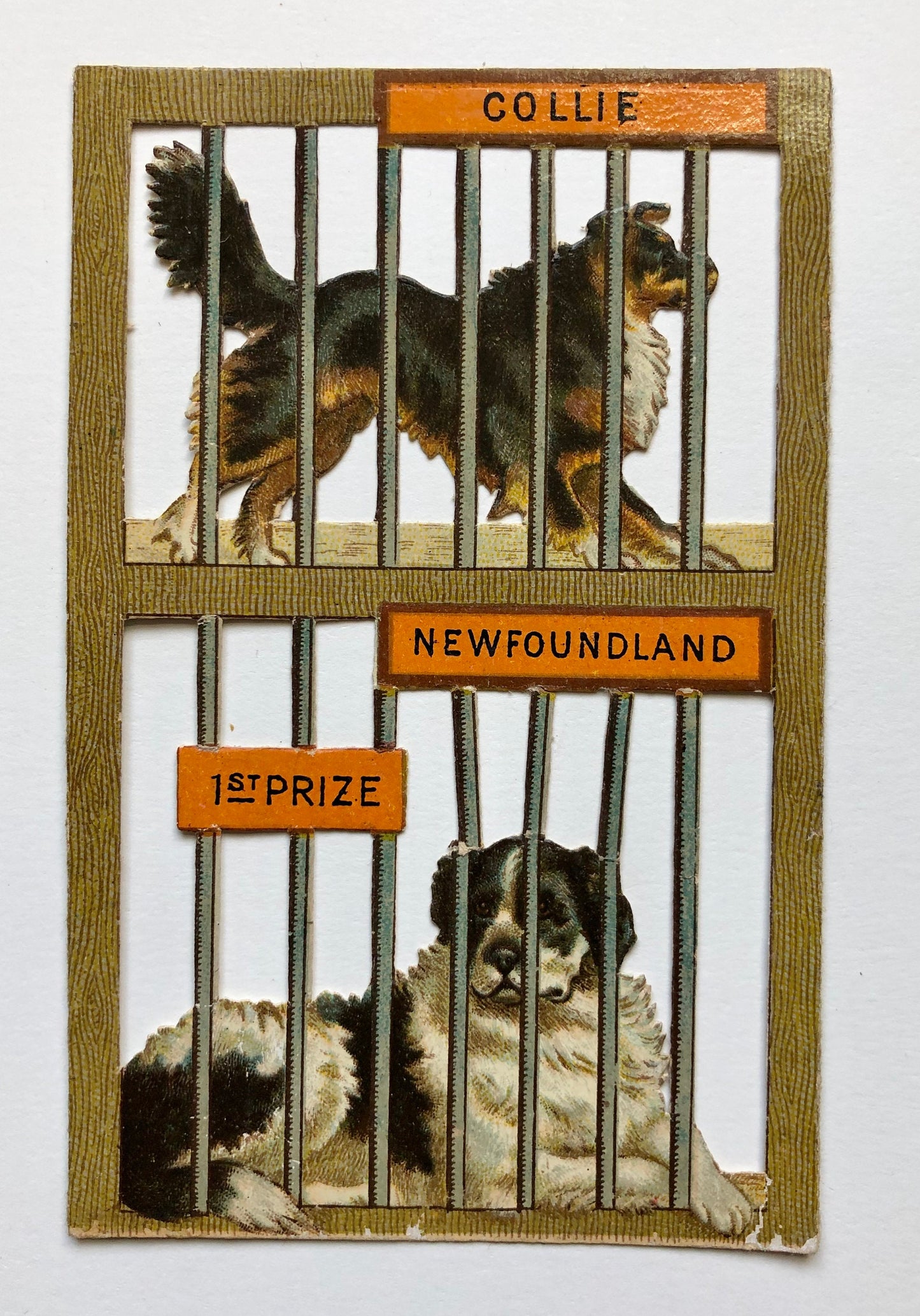 A set of Six Victorian Scraps by Perry & Co. Limited. The Dog Show. Size: 11.7 x 7.5 cms