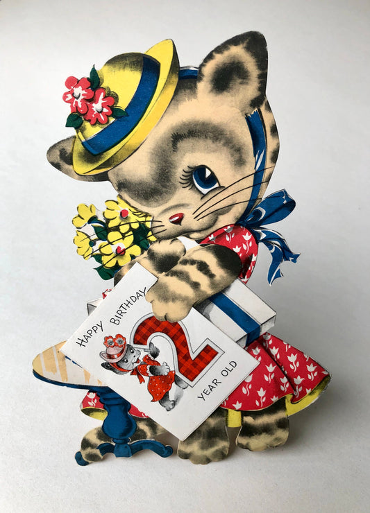 5 Greeting Cards by Raphael Tuck that stand upright. 1950’s Large: Between 23 and 24.5 cms in height. Unused.