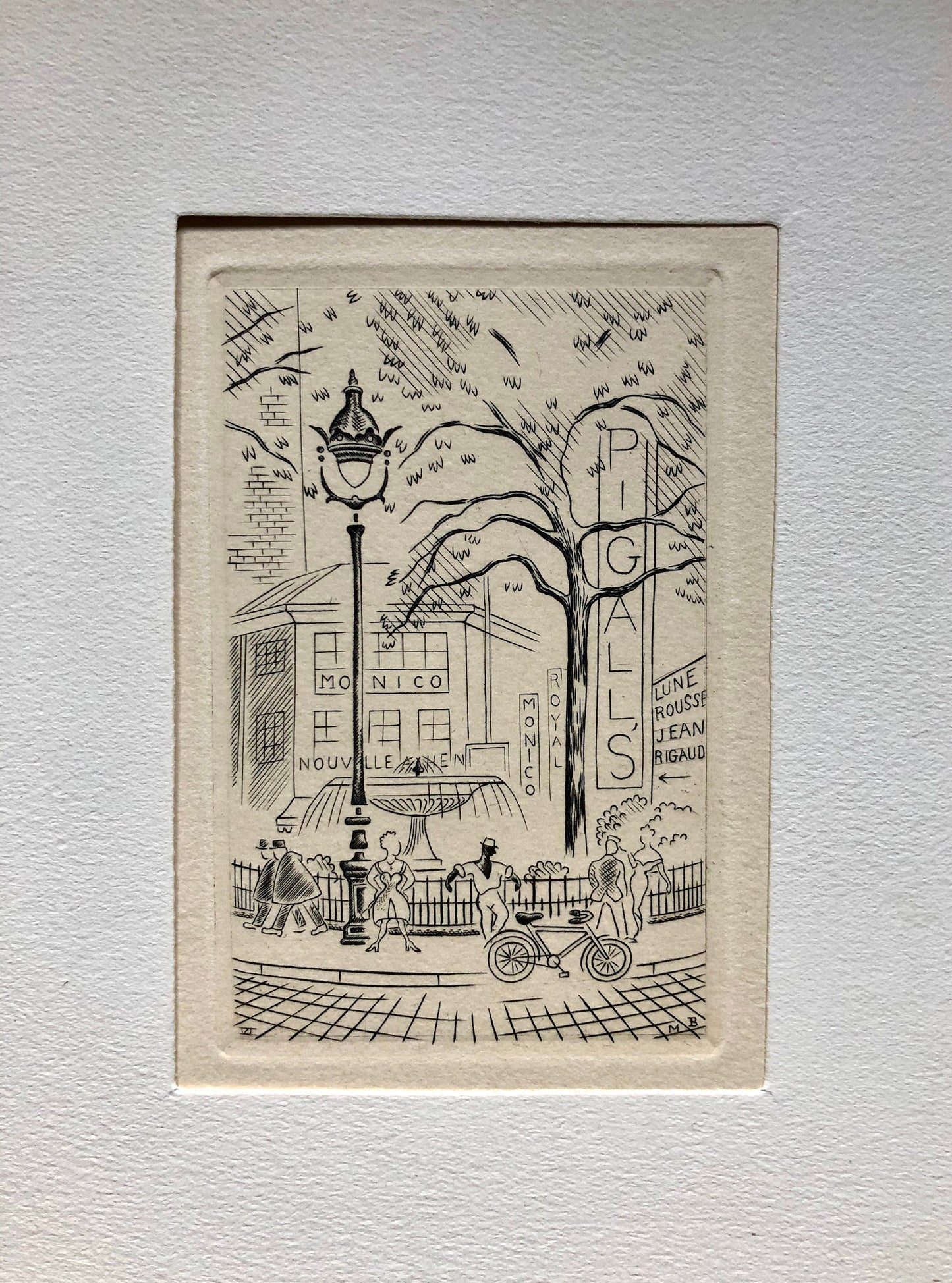 A Set of 8 Original Engravings of Paris. Dating from the 1960’s they Show Iconic Landmarks and Scenes. Signed M. B. Size: 22.5 x 16 cms.