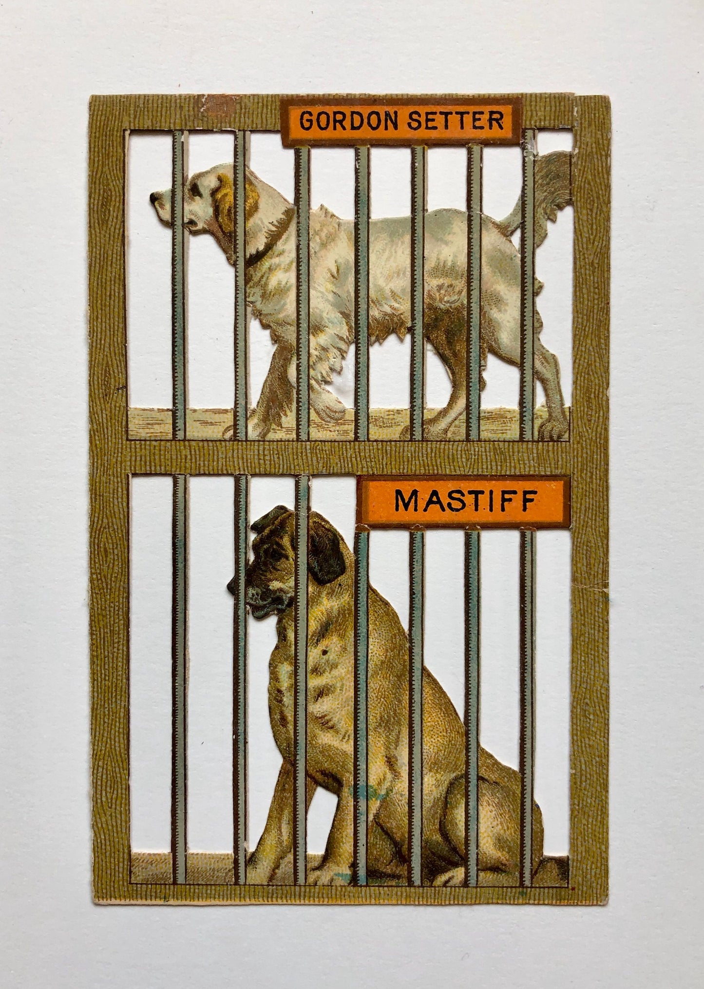 A set of Six Victorian Scraps by Perry & Co. Limited. The Dog Show. Size: 11.7 x 7.5 cms