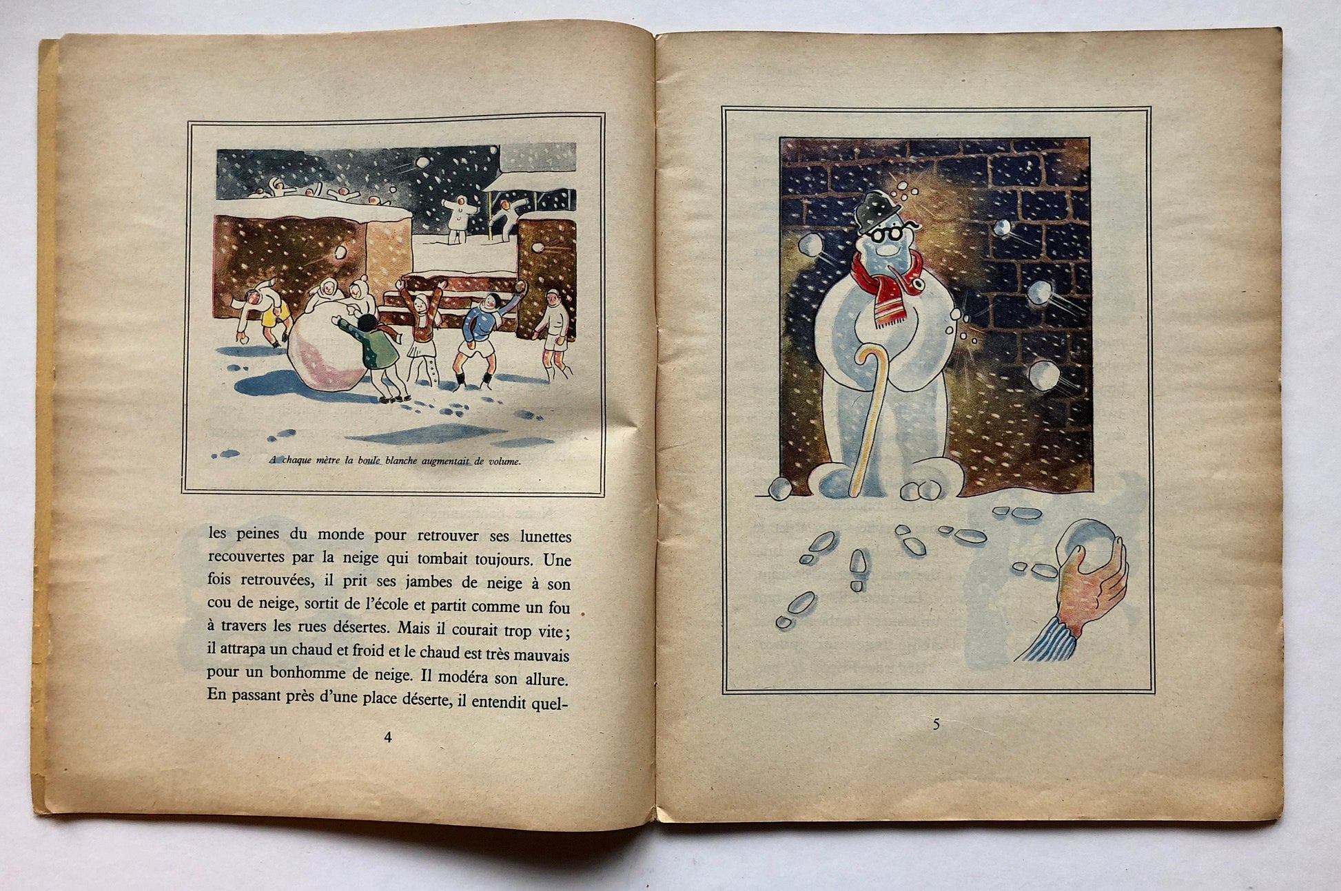 Le Fin des Bonhommes de Neige. Written and illustrated by Pierre Peron. French language. Size: 31 x 24.5 cms.