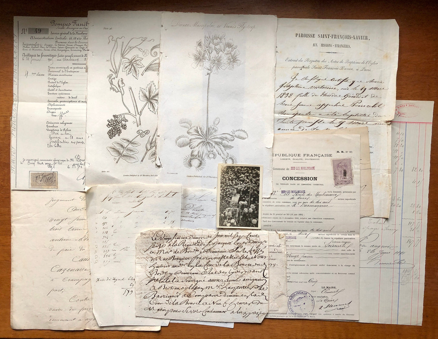 A Generous Quantity of Antique French Papers, Cards and Engravings. 1800’s and 1900’s. For collage and decorative purposes.