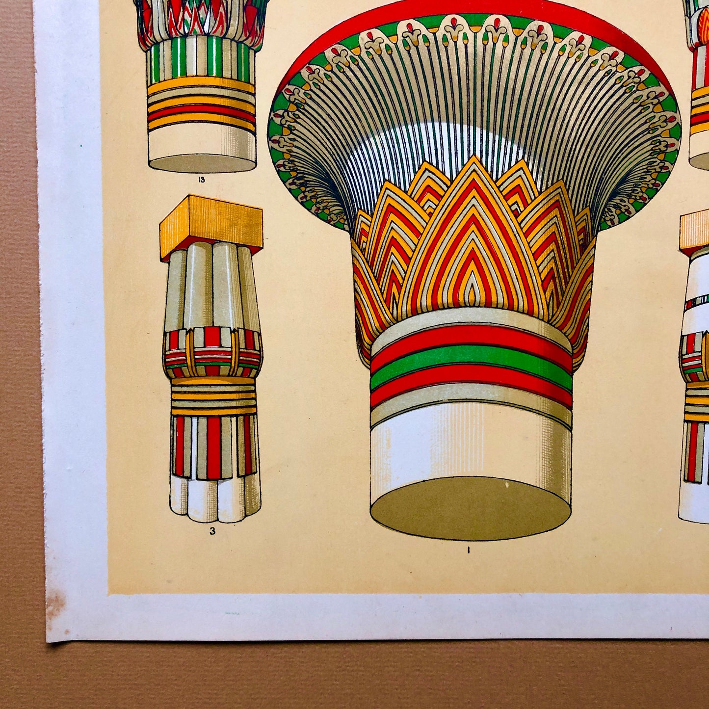 Egyptian No 3. A Plate From The Grammar of Ornament by Owen Jones (1809 - 68). Size: 33 x 23 cms.
