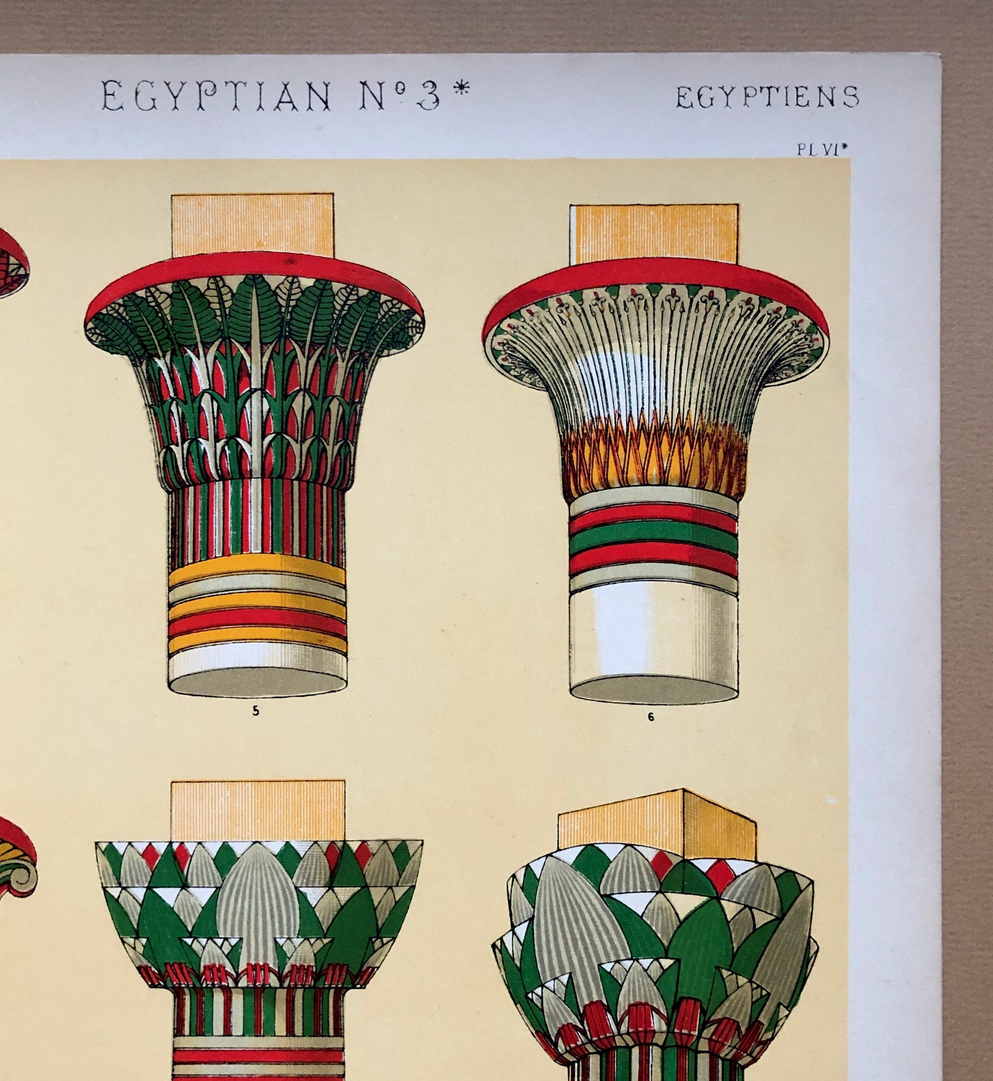 Egyptian No 3. A Plate From The Grammar of Ornament by Owen Jones (1809 - 68). Size: 33 x 23 cms.