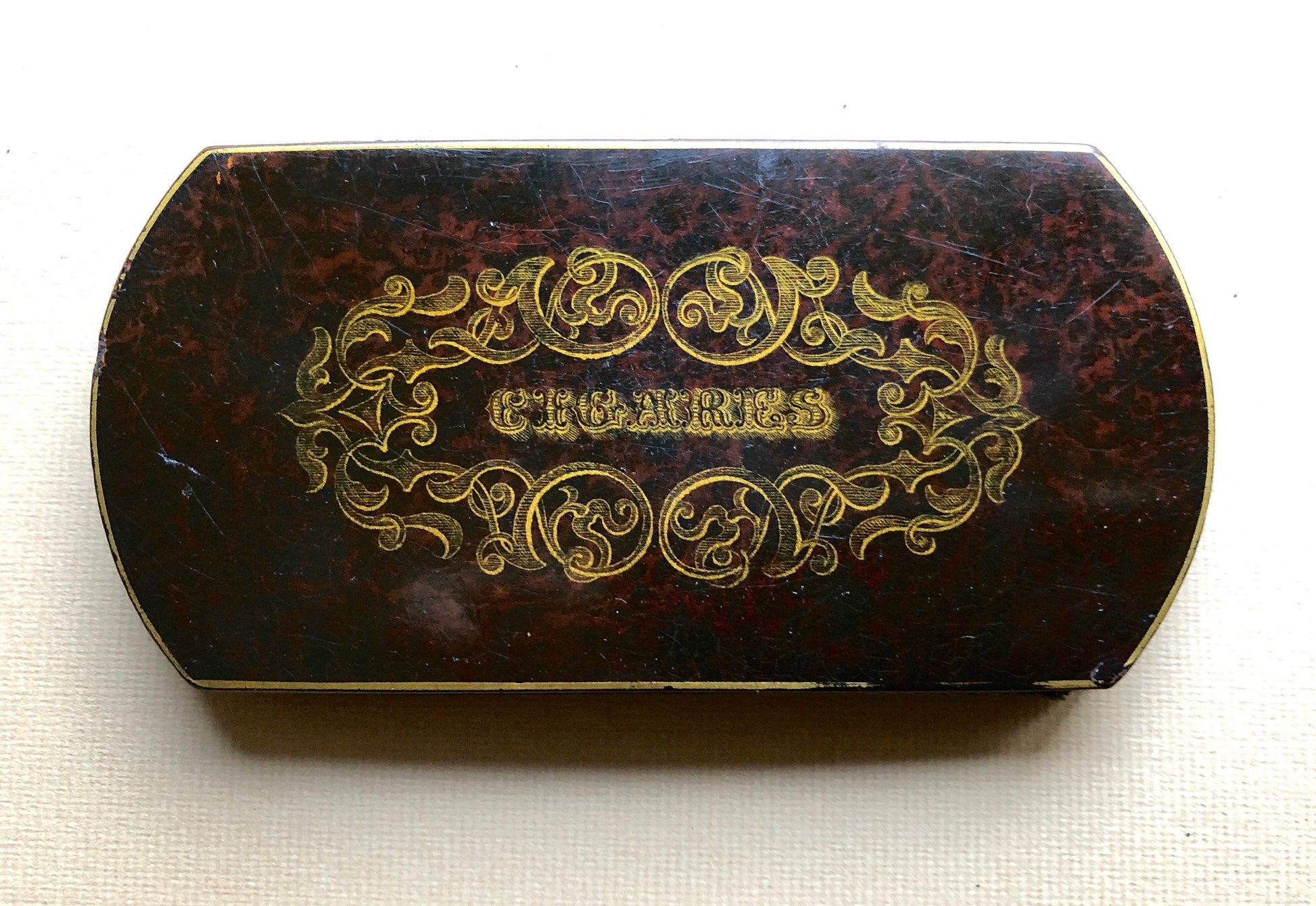 Two french Cigar Cases Featuring Original Portraits of Opera Singer Marie Persiani. 1800’s. Size: 14 x 7 cms. Very Good Condition.