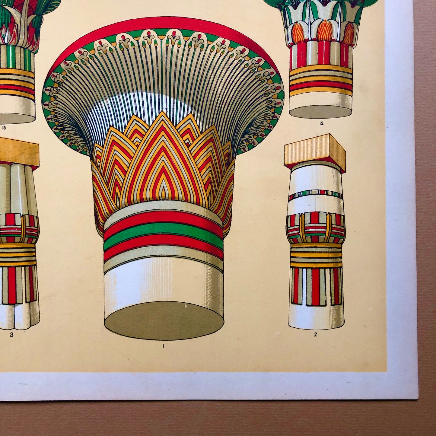 Egyptian No 3. A Plate From The Grammar of Ornament by Owen Jones (1809 - 68). Size: 33 x 23 cms.