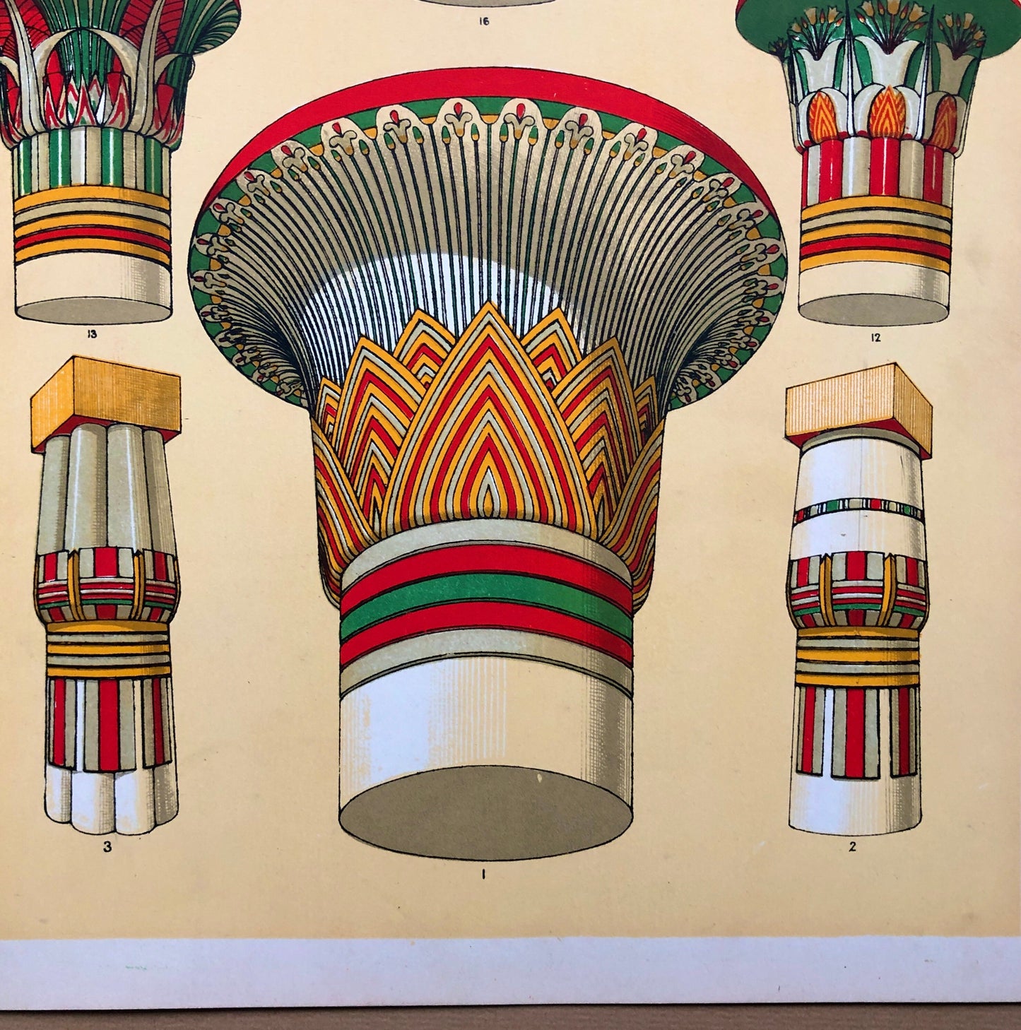 Egyptian No 3. A Plate From The Grammar of Ornament by Owen Jones (1809 - 68). Size: 33 x 23 cms.