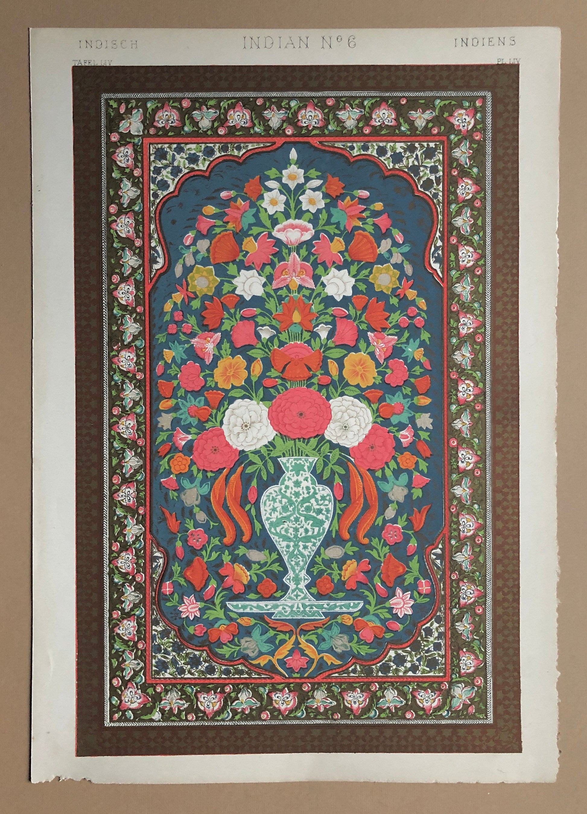 Indian Ornament. No. 2, 3, 4, 5, 5*, 6, 6*, 7. Eight Original Plates From The Grammar of Ornament by Owen Jones (1809-68). 33 x 23 cms.