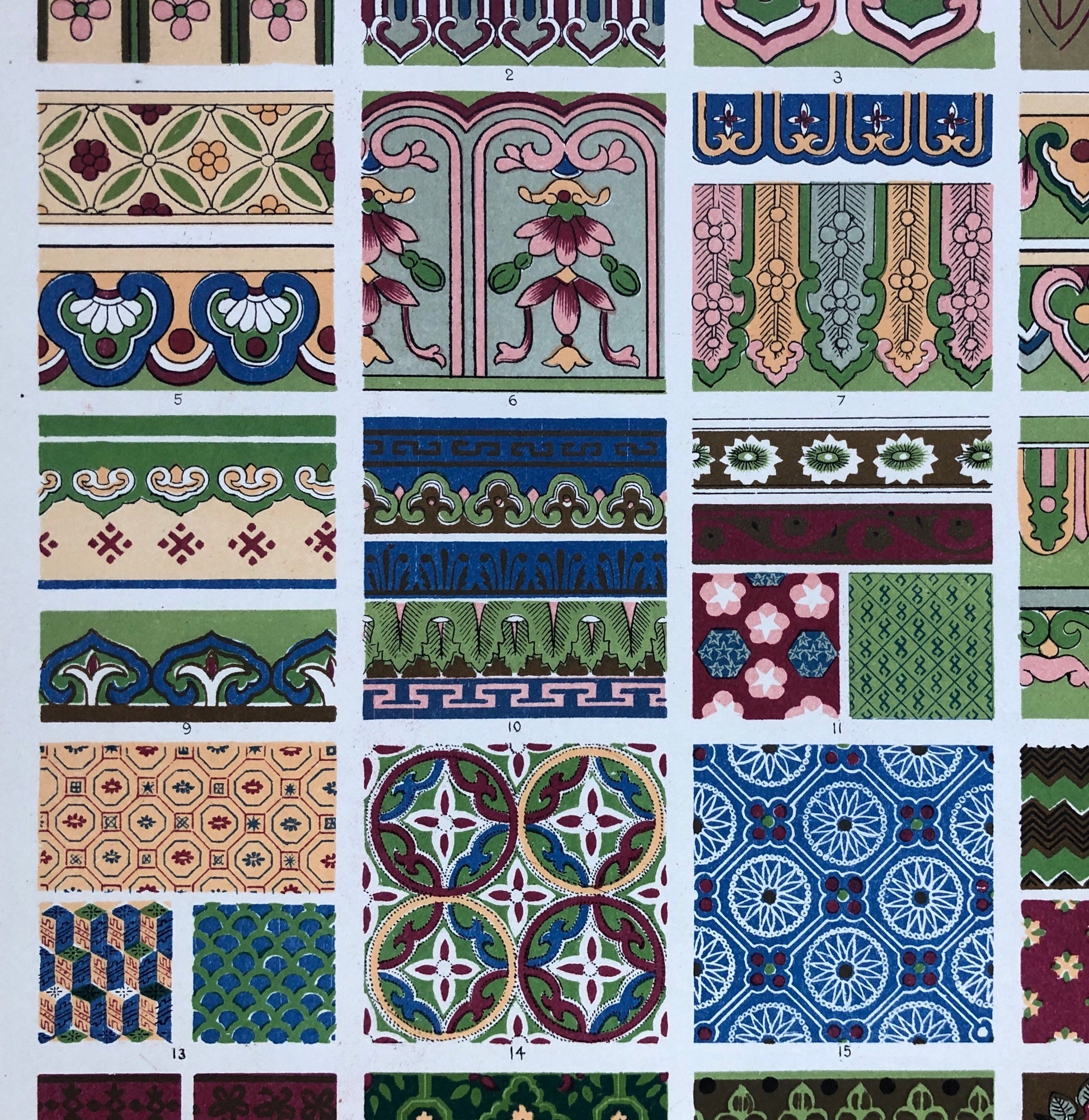 Chinese Ornament. Plates 59, 60, 61 and 62. Four Original Plates From The Grammar of Ornament by Owen Jones (1809-68). 33 x 23 cms.