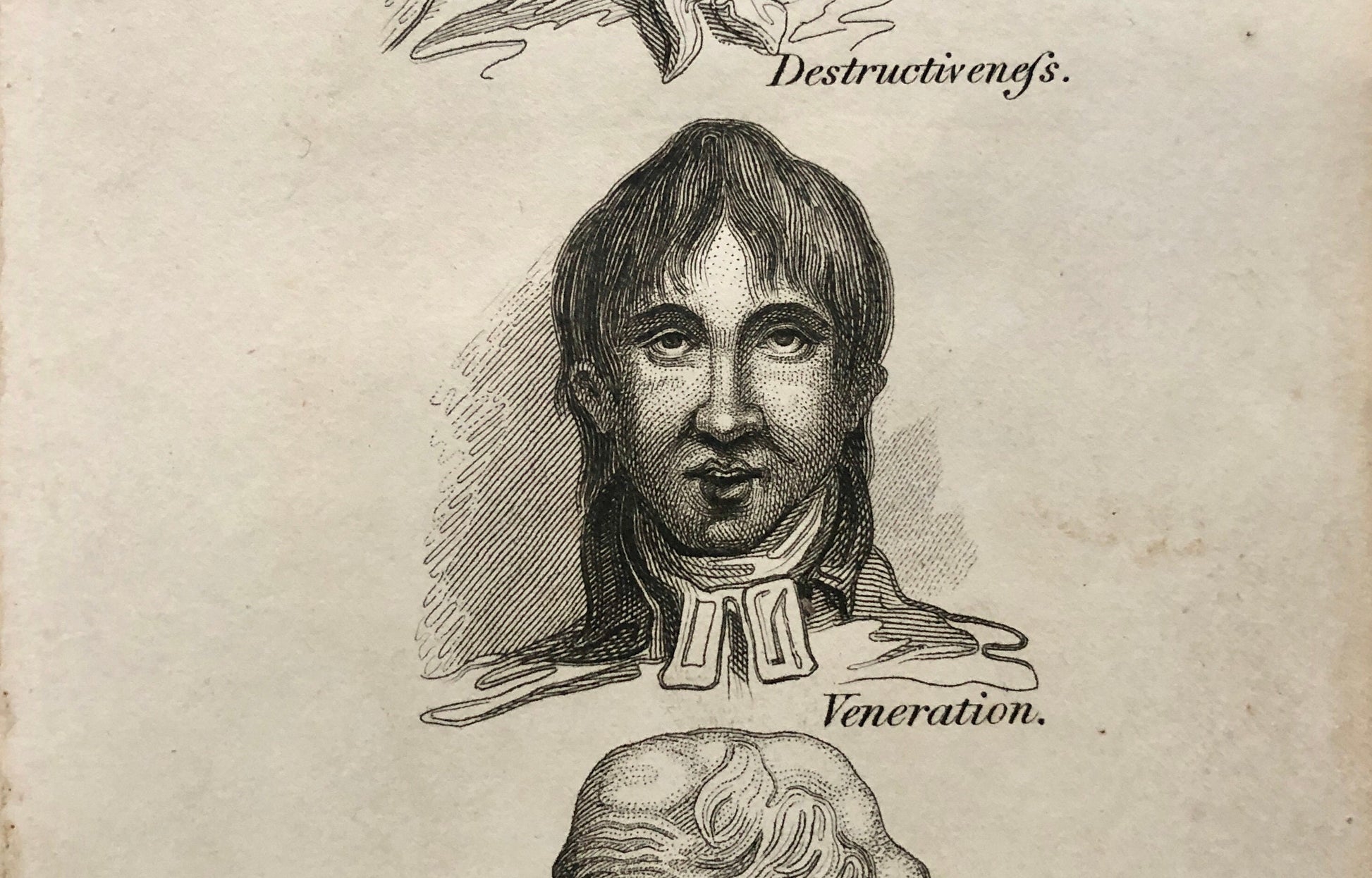 Two Engravings From Craniology Burlesqued in Serio-comic Lectures. Published by Effingham Wilson in 1818. Size: 22.5 x 13 cms.