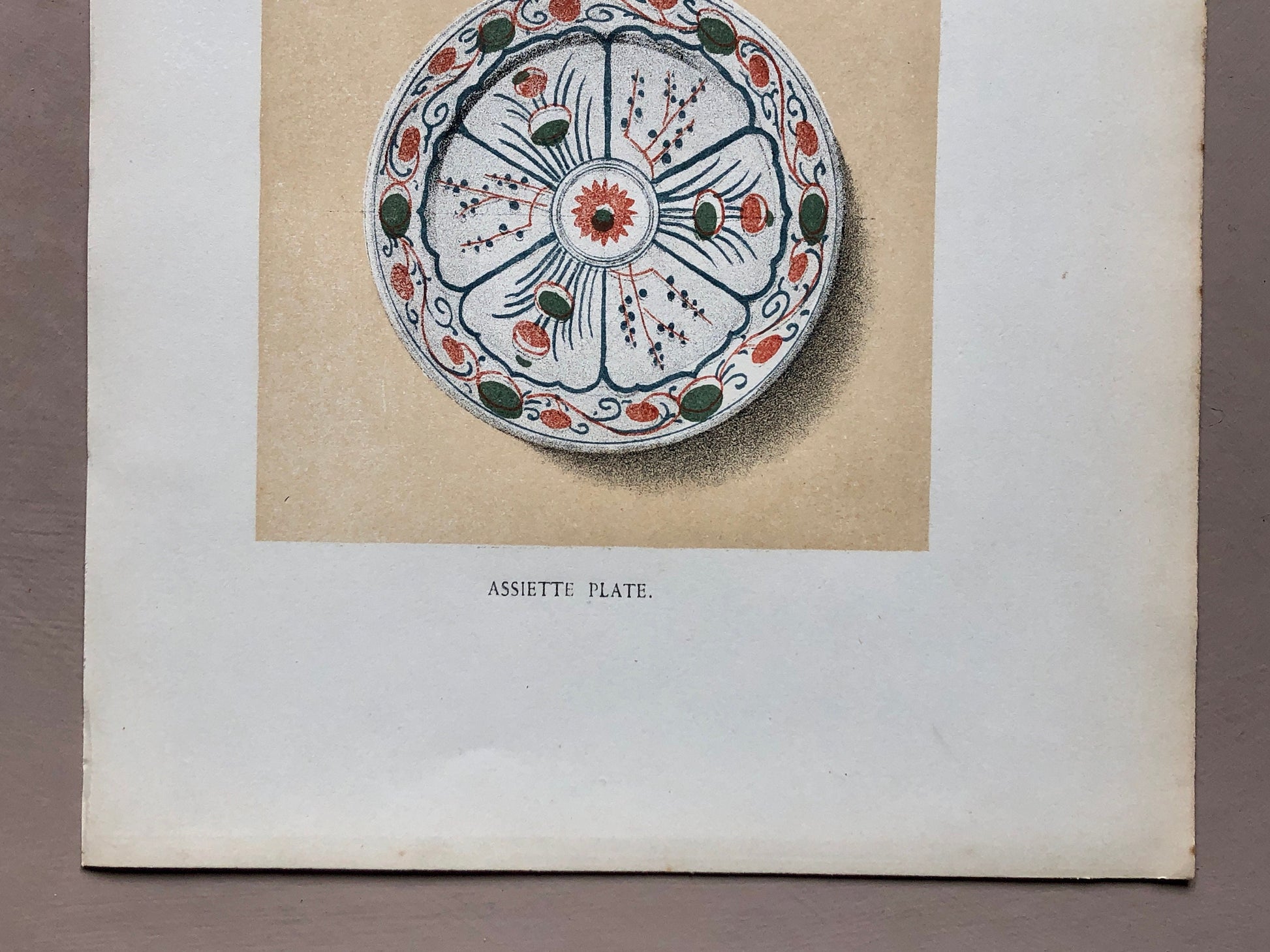 Delft Pottery. A Lithograph From La Faïence Populaire au XVIII Siecle by Mareschal. Dated 1872. Size: 26.7 x 17.2 cms.