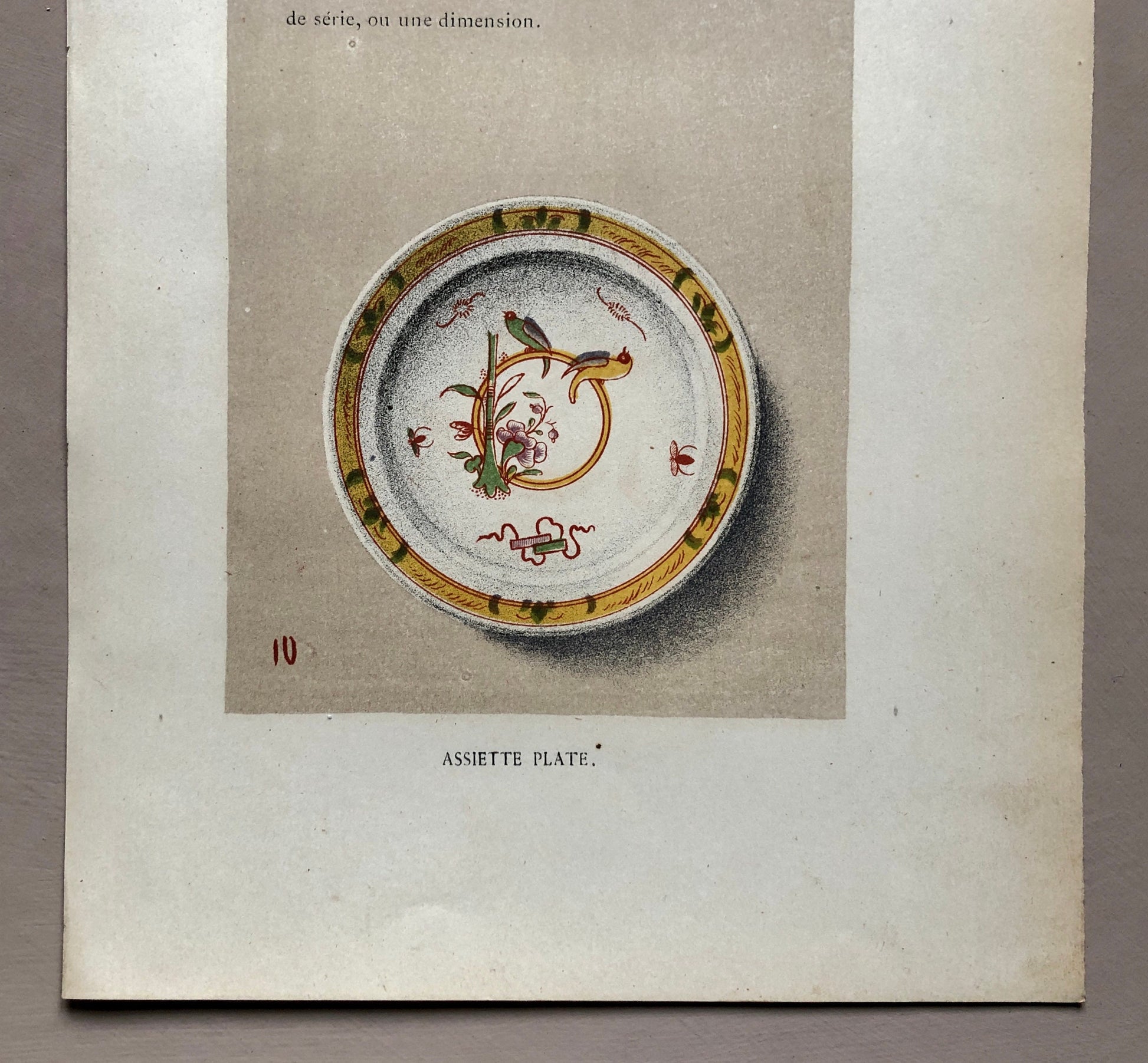 Delft. Faïence Pottery. A Lithograph From La Faïence Populaire au XVIII Siecle by Mareschal. Dated 1872. Size: 26.7 x 17.2 cms.