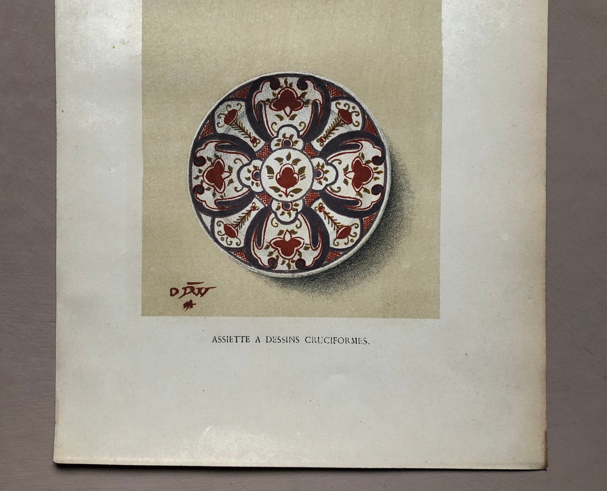 Delft. Faïence Pottery. A Lithograph From La Faïence Populaire au XVIII Siecle by Mareschal. Dated 1872. Size: 26.7 x 17.2 cms.