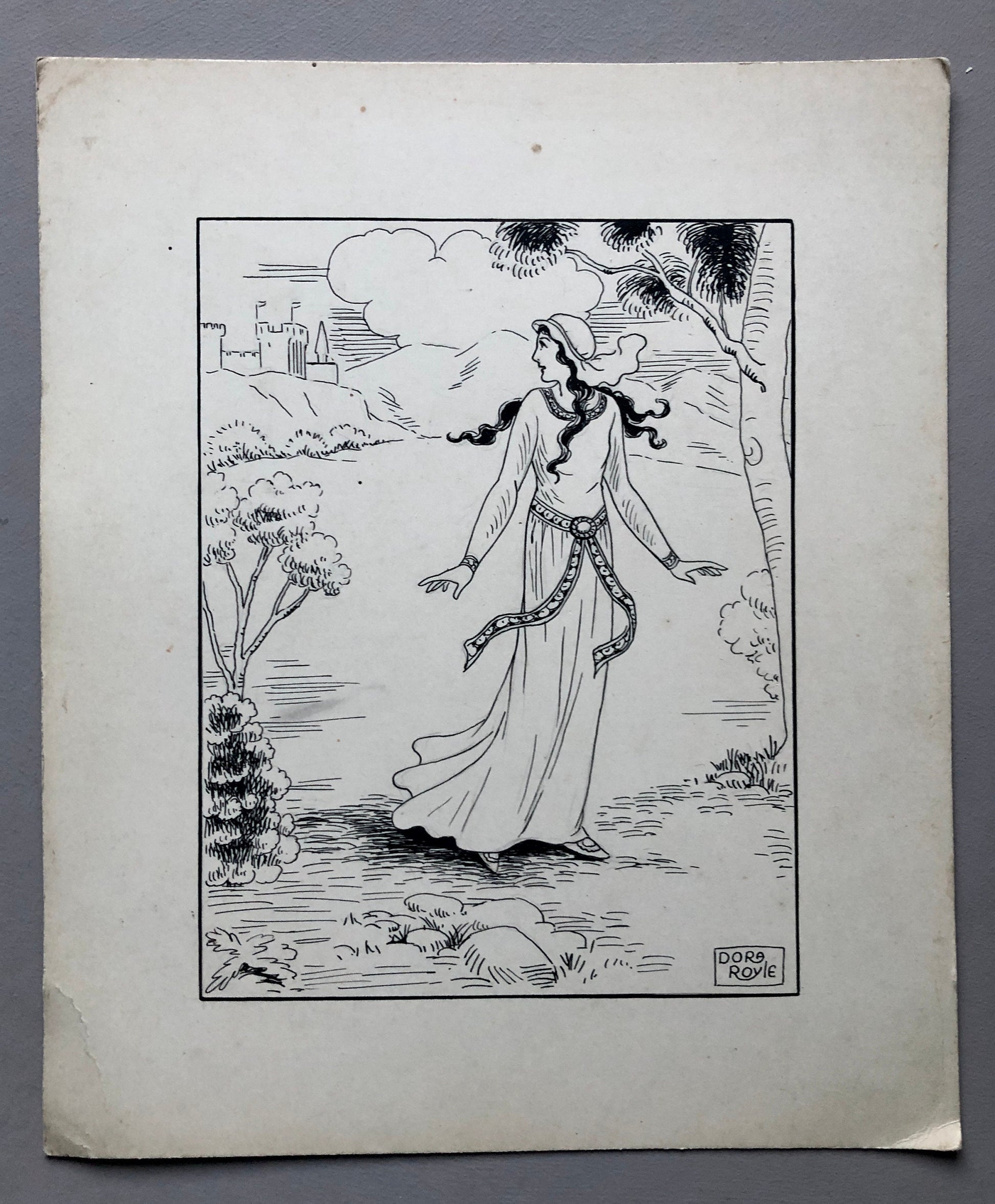 3 Original Illustrations For Children’s Books by Artist Dora Royle. Most Likely Dating From The 1940’s. Size: 19 x 27.5 cms.