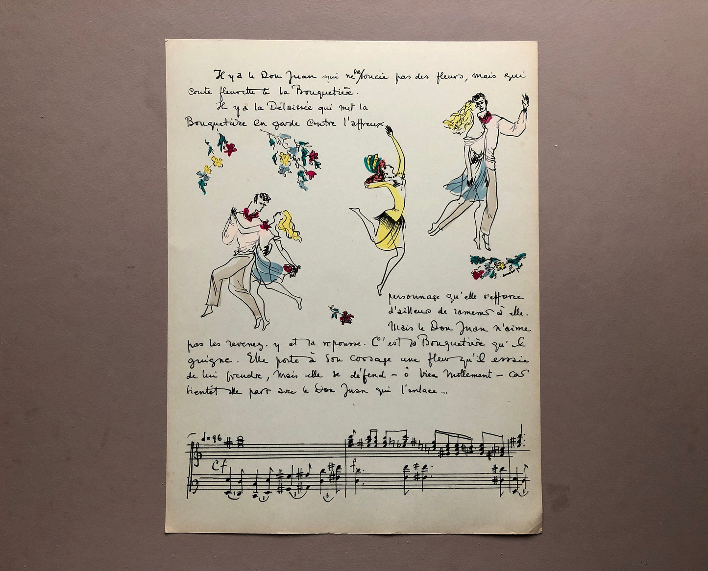 Les Fleurs Ballet. By Roger Avermaete and May Néama. Published by Editions Colobri in 1947. Inscribed by the Artist. Size: 32 x 24.7 cms. .