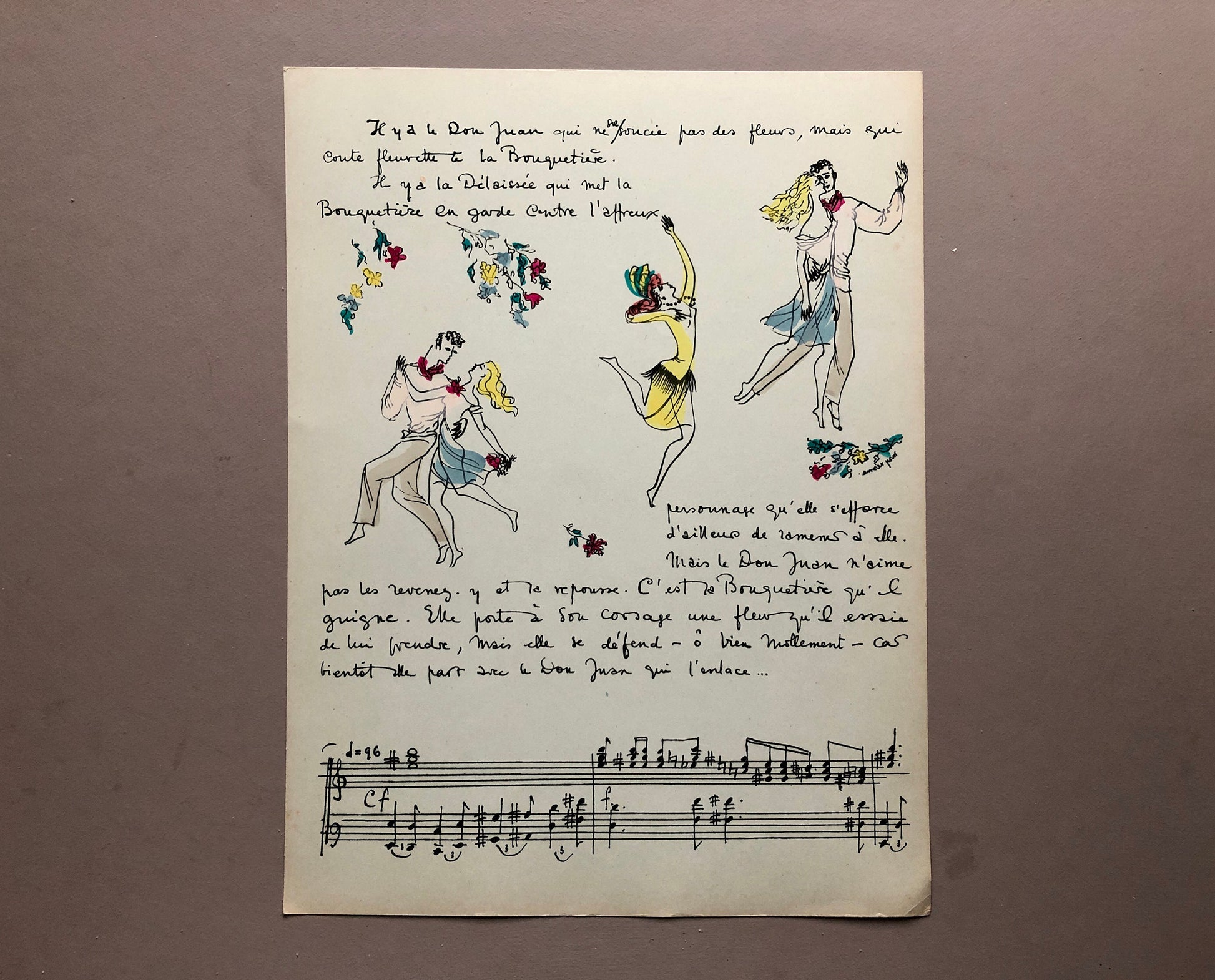 Les Fleurs Ballet. By Roger Avermaete and May Néama. Published by Editions Colobri in 1947. Inscribed by the Artist. Size: 32 x 24.7 cms. .