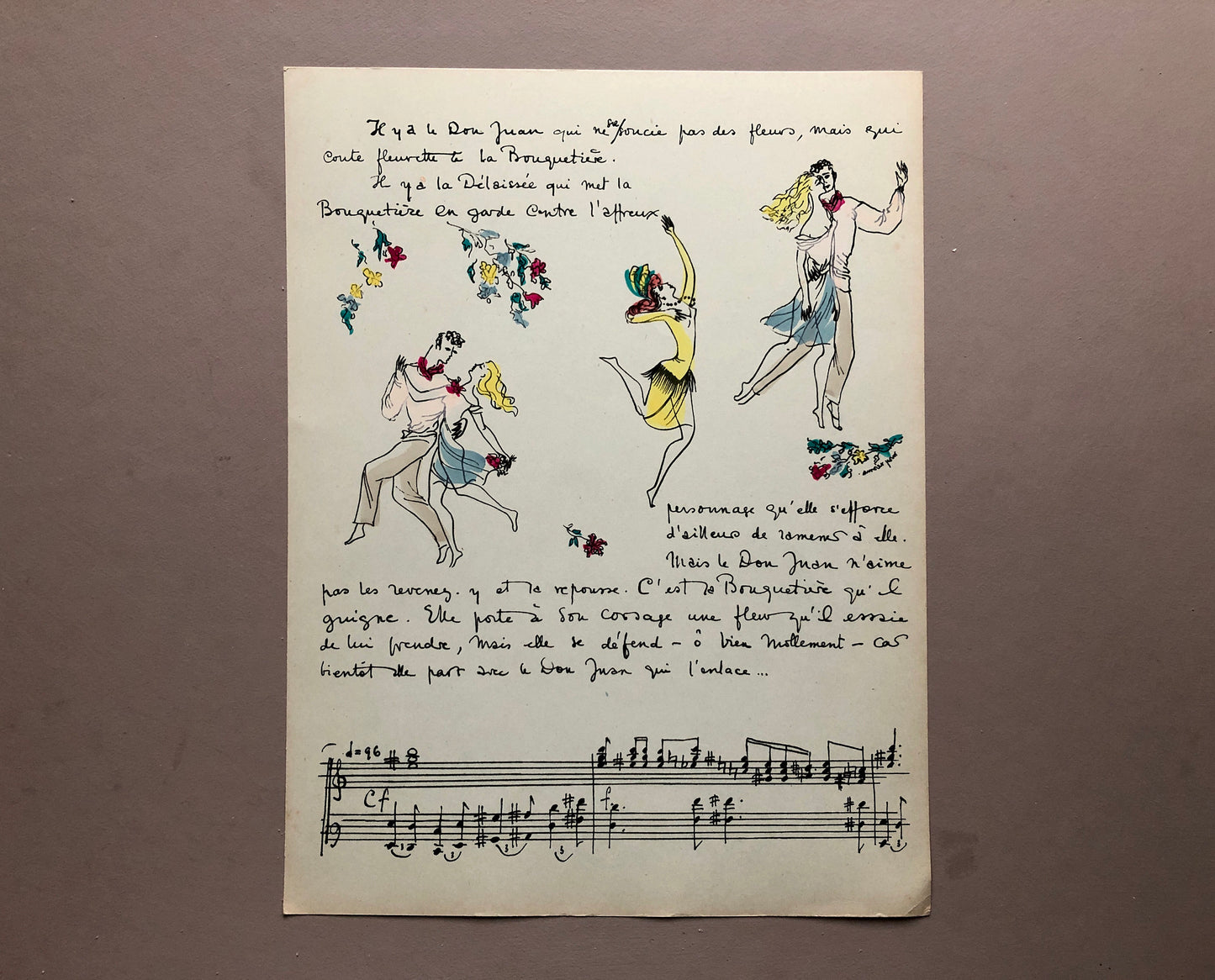 Les Fleurs Ballet. By Roger Avermaete and May Néama. Published by Editions Colobri in 1947. Inscribed by the Artist. Size: 32 x 24.7 cms. .