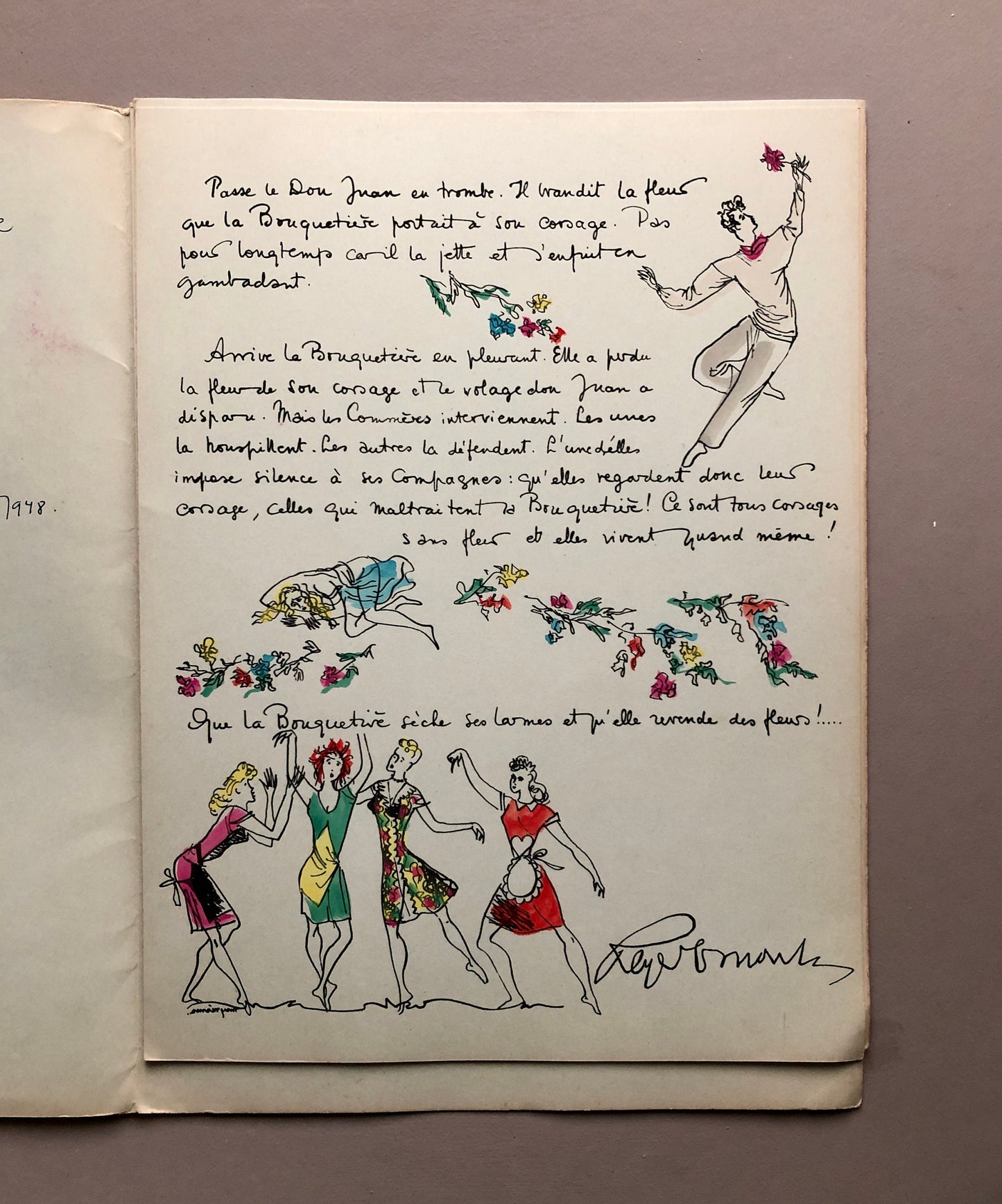 Les Fleurs Ballet. By Roger Avermaete and May Néama. Published by Editions Colobri in 1947. Inscribed by the Artist. Size: 32 x 24.7 cms. .