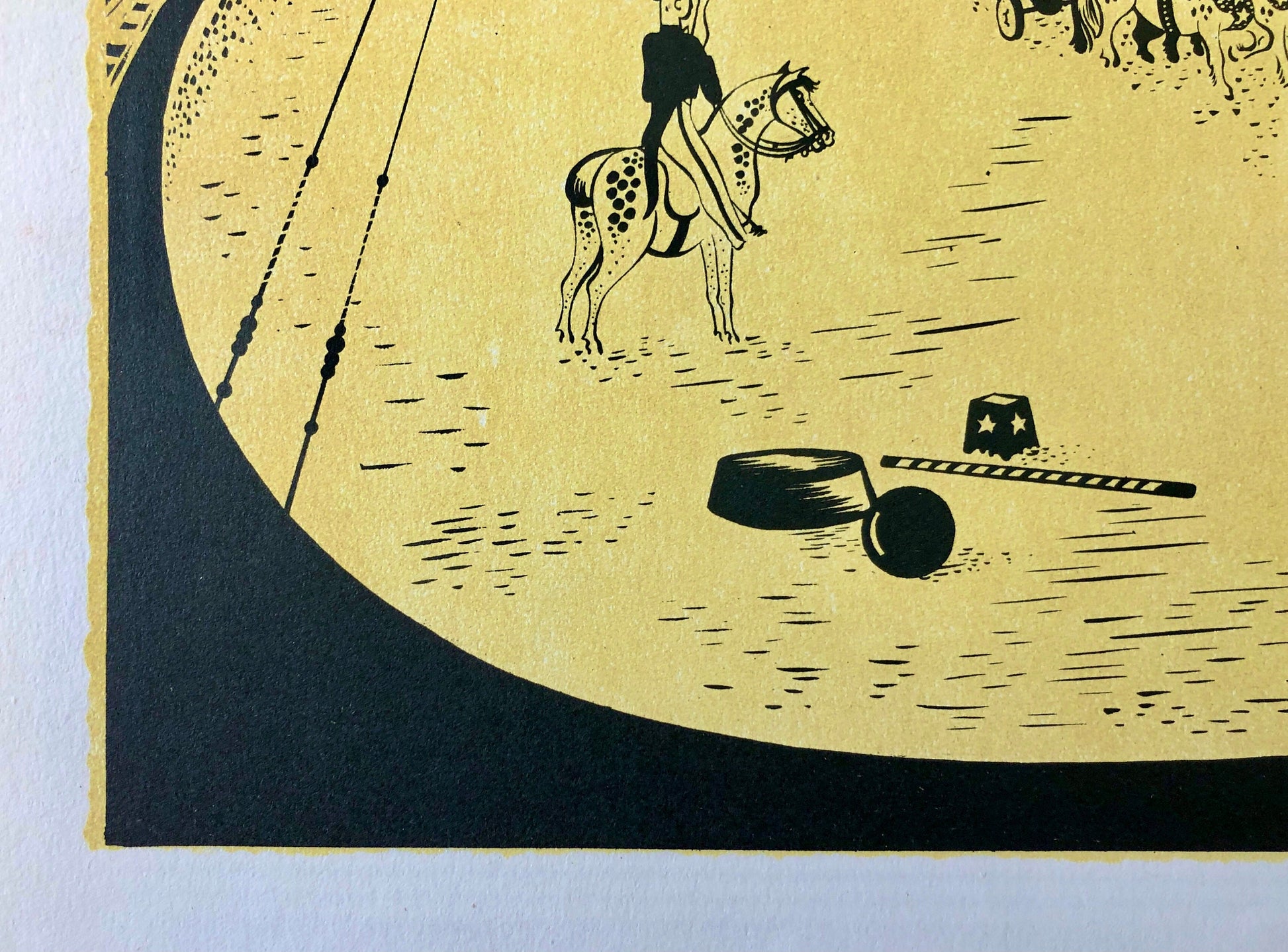 La Parade. A Colour Lithograph From The Parorama Du Cirque by Serge. One of only 1000 produced in 1944. Size: 23.8 x 29.7 cms.