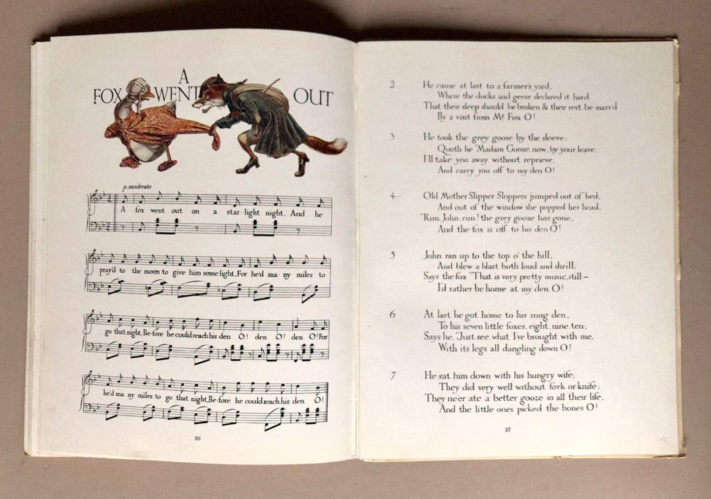 Sing A Song of Sixpence. Thirty Old-Time Nursery Songs. With 40 pictures in colour by Paul Woodroffe. Published in . Size: 31 x 24 cms.