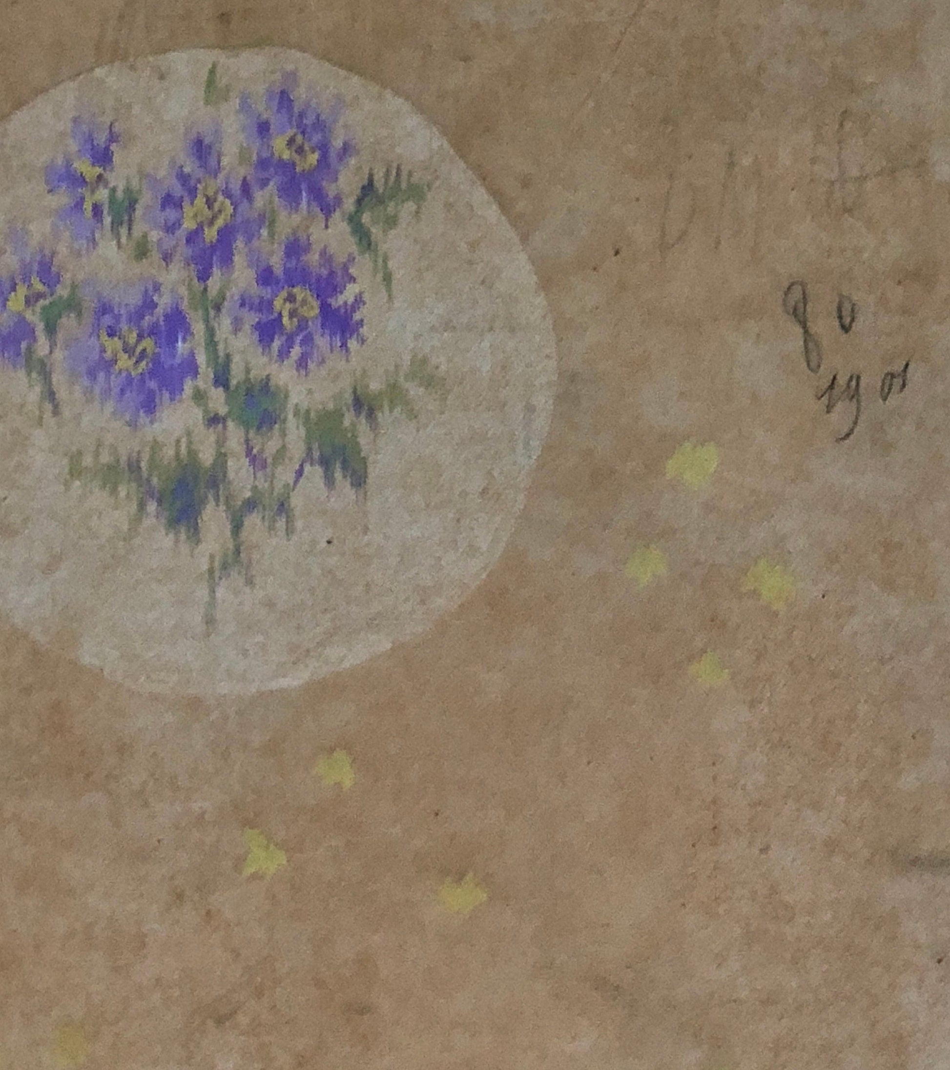 An Original Antique French Textile Design. Hand Drawn and Painted. Produced in Lyon in the early 1900’s. Size: 14.6 x 16.6 cms.
