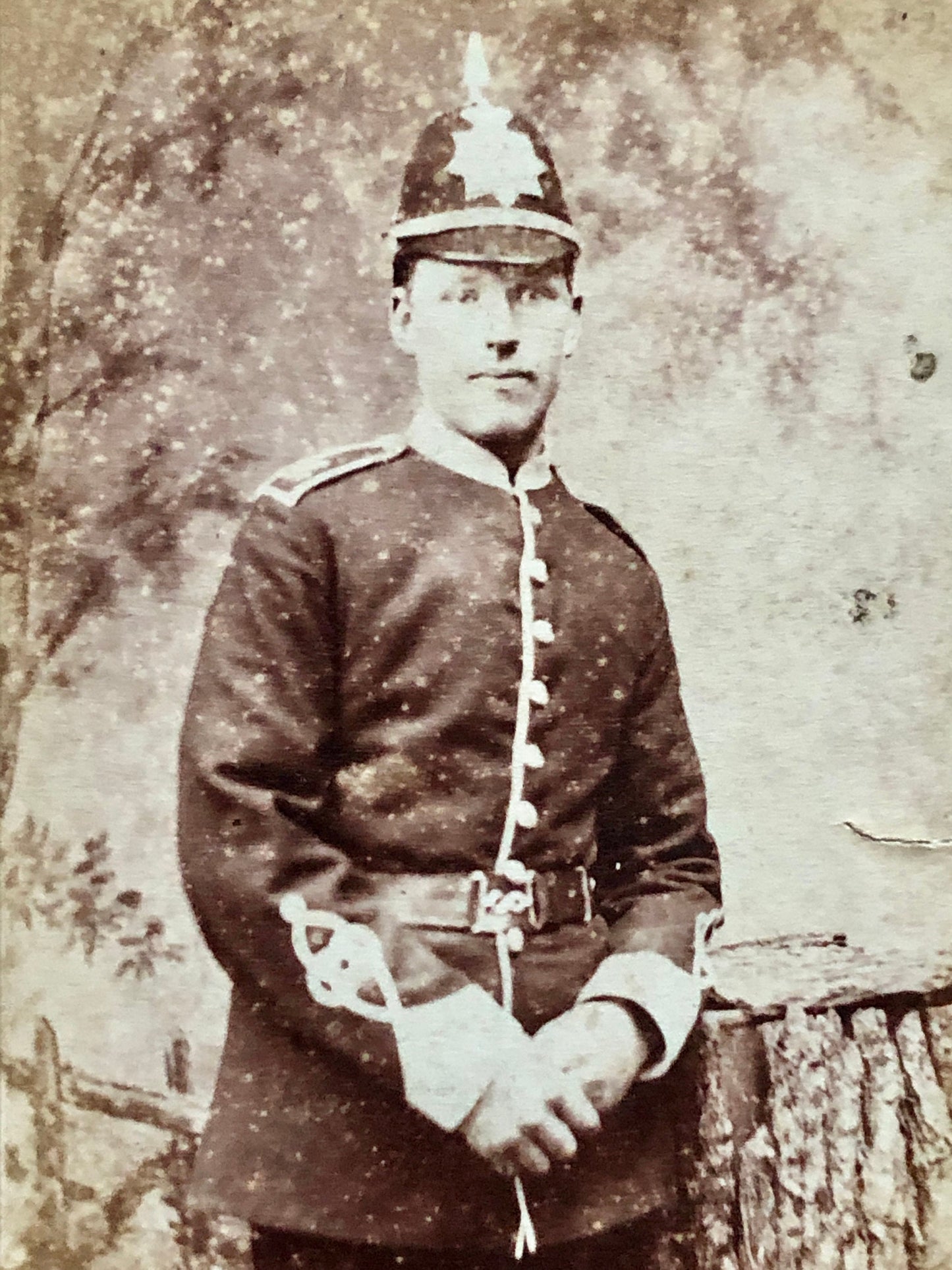 A Policeman. A Carte de Visite. By Alfred Darby of Smallgate Street, Beccles in Suffolk. Late 19th Century. Size: 6.3 x 10.5 cms.